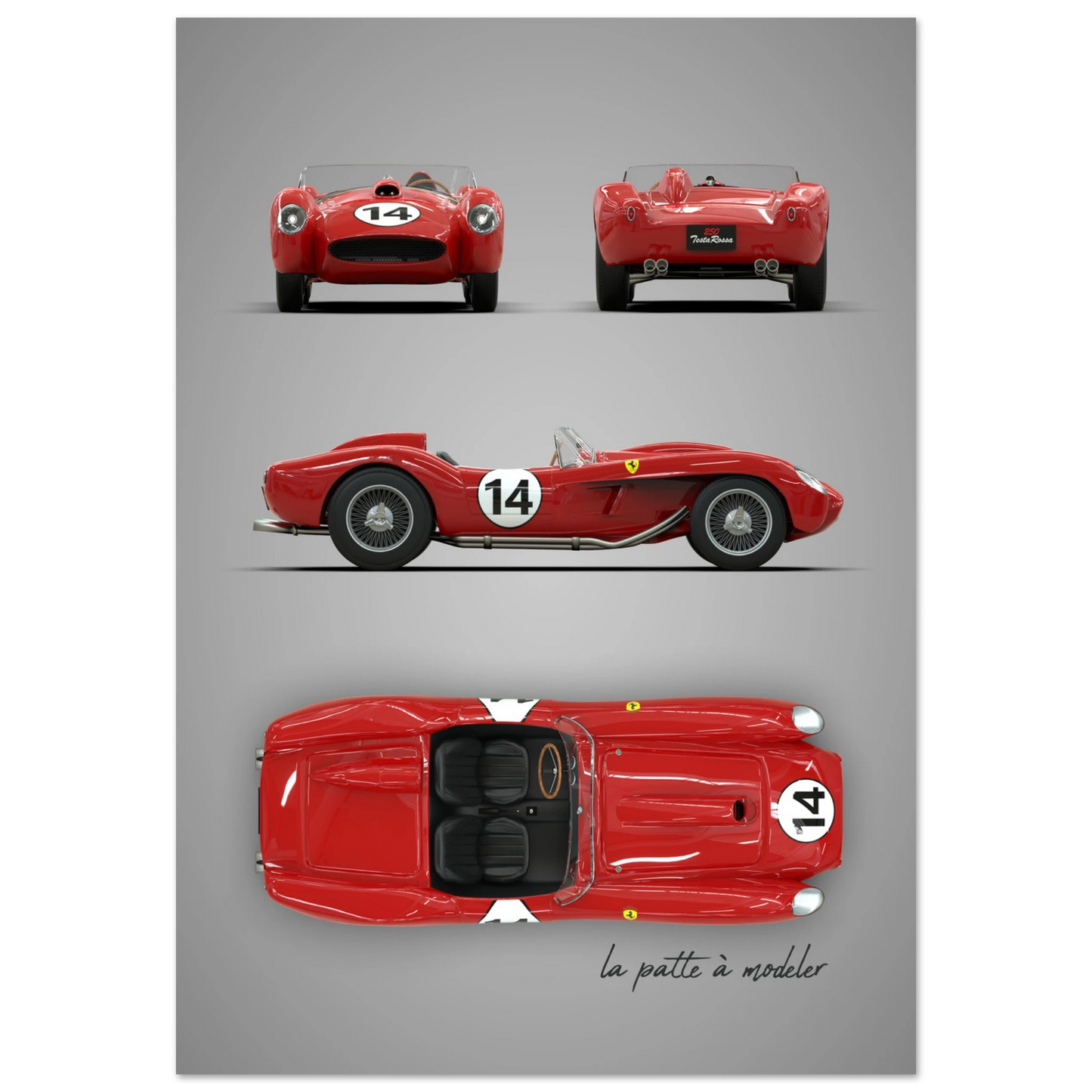 Italian Sports Car Aluminum Print - Classic GT Racing Art