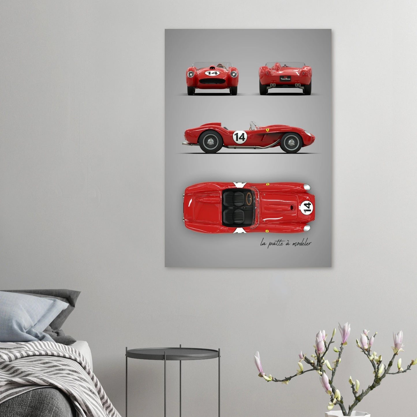 Italian Sports Car Aluminum Print - Classic GT Racing Art