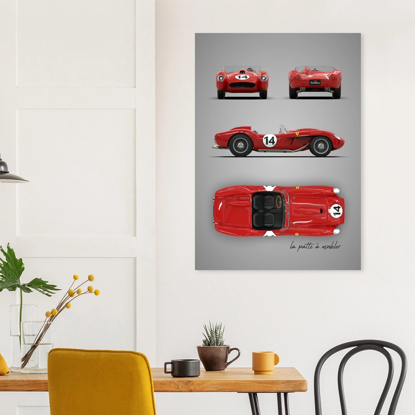 Italian Sports Car Aluminum Print - Classic GT Racing Art