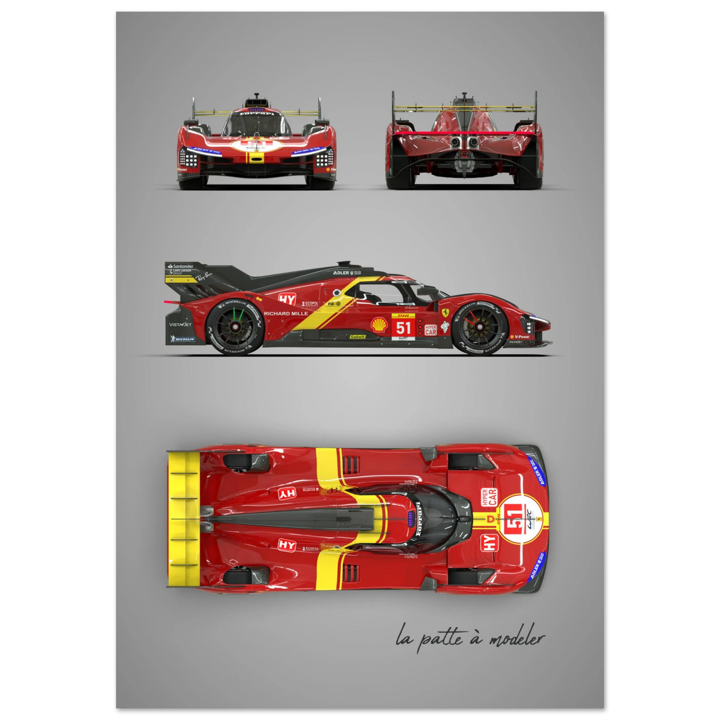 Italian Sports Car Aluminum Print - Classic Racing Art