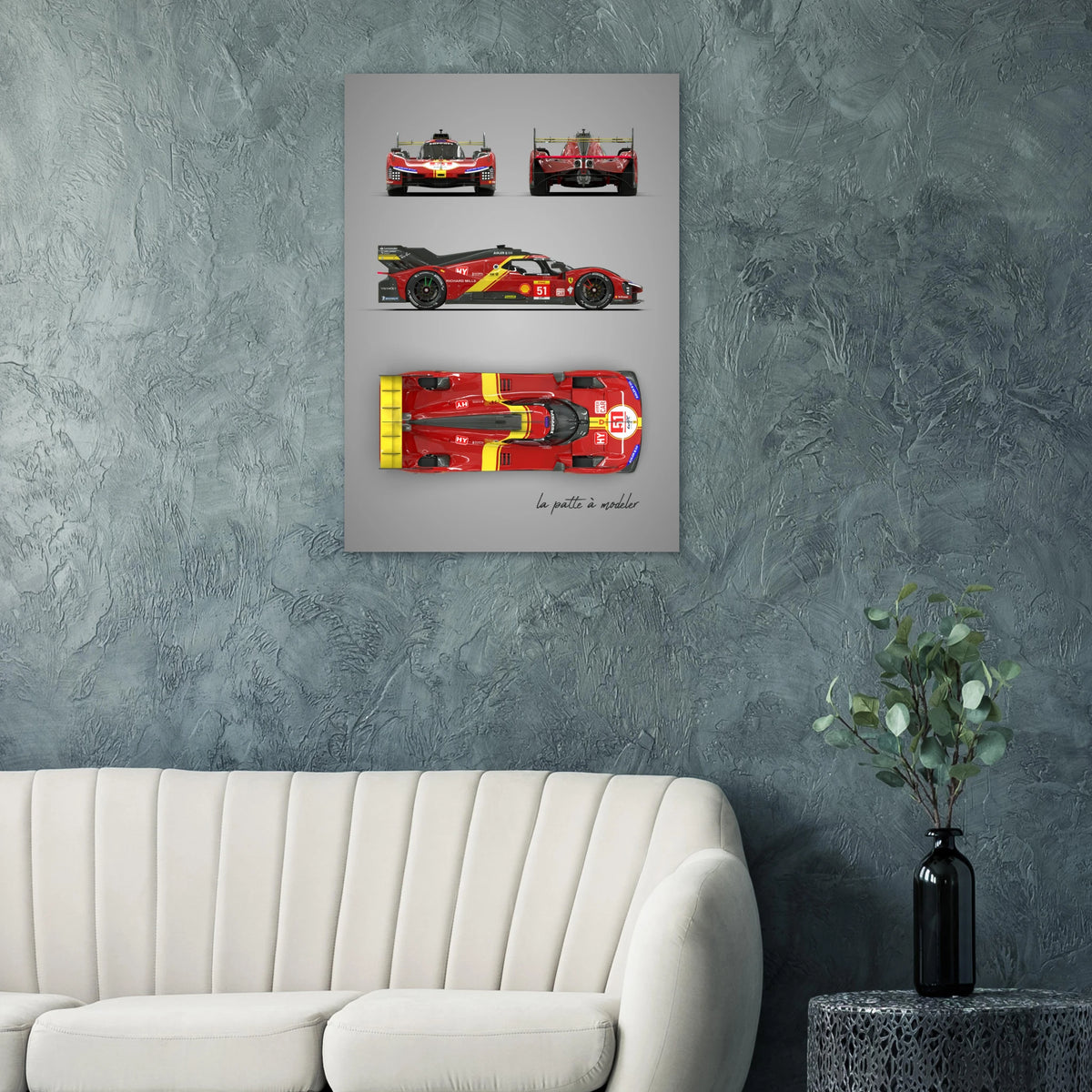 Italian Sports Car Aluminum Print - Classic Racing Art