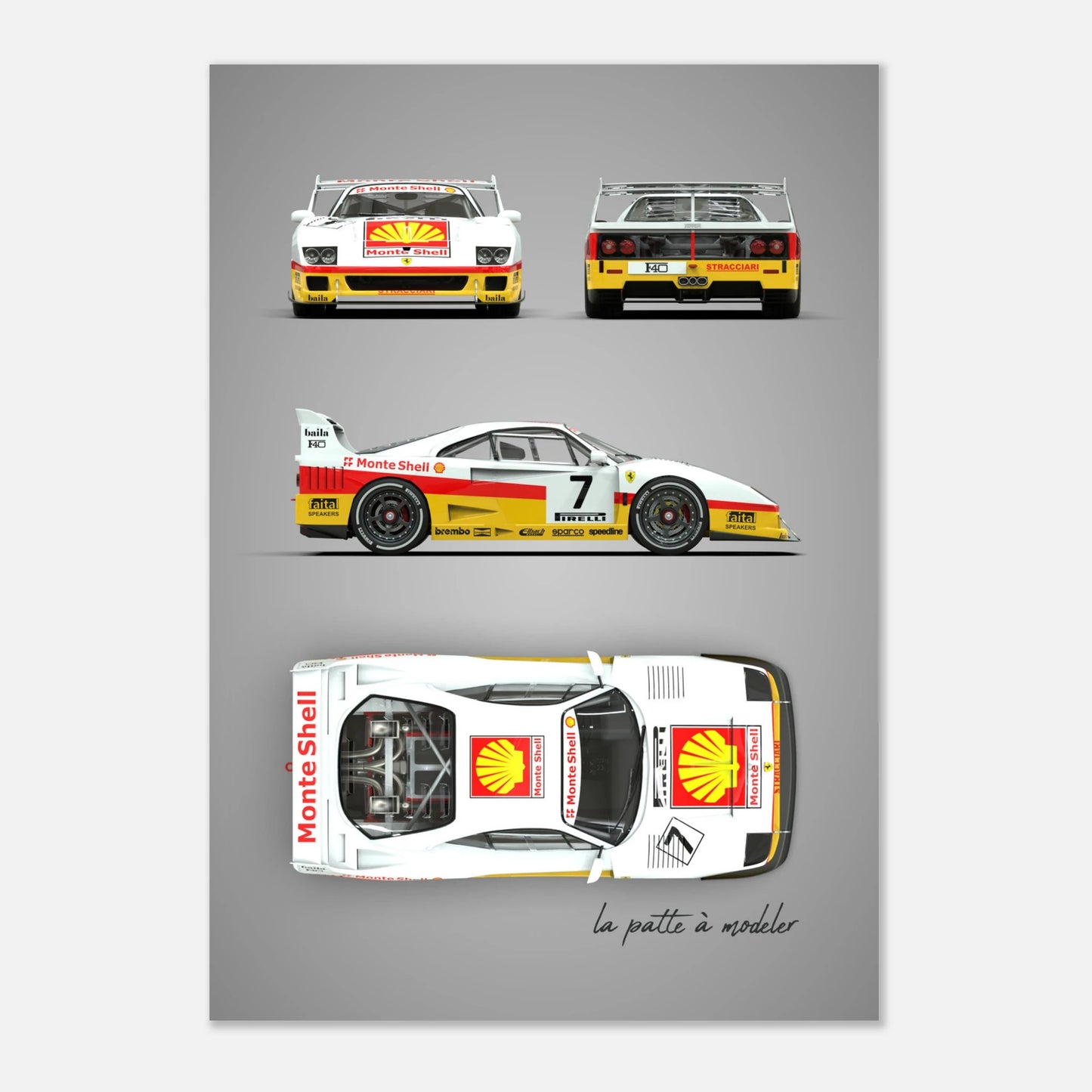 Italian Supercar Aluminum Print - Turbo Performance Art
