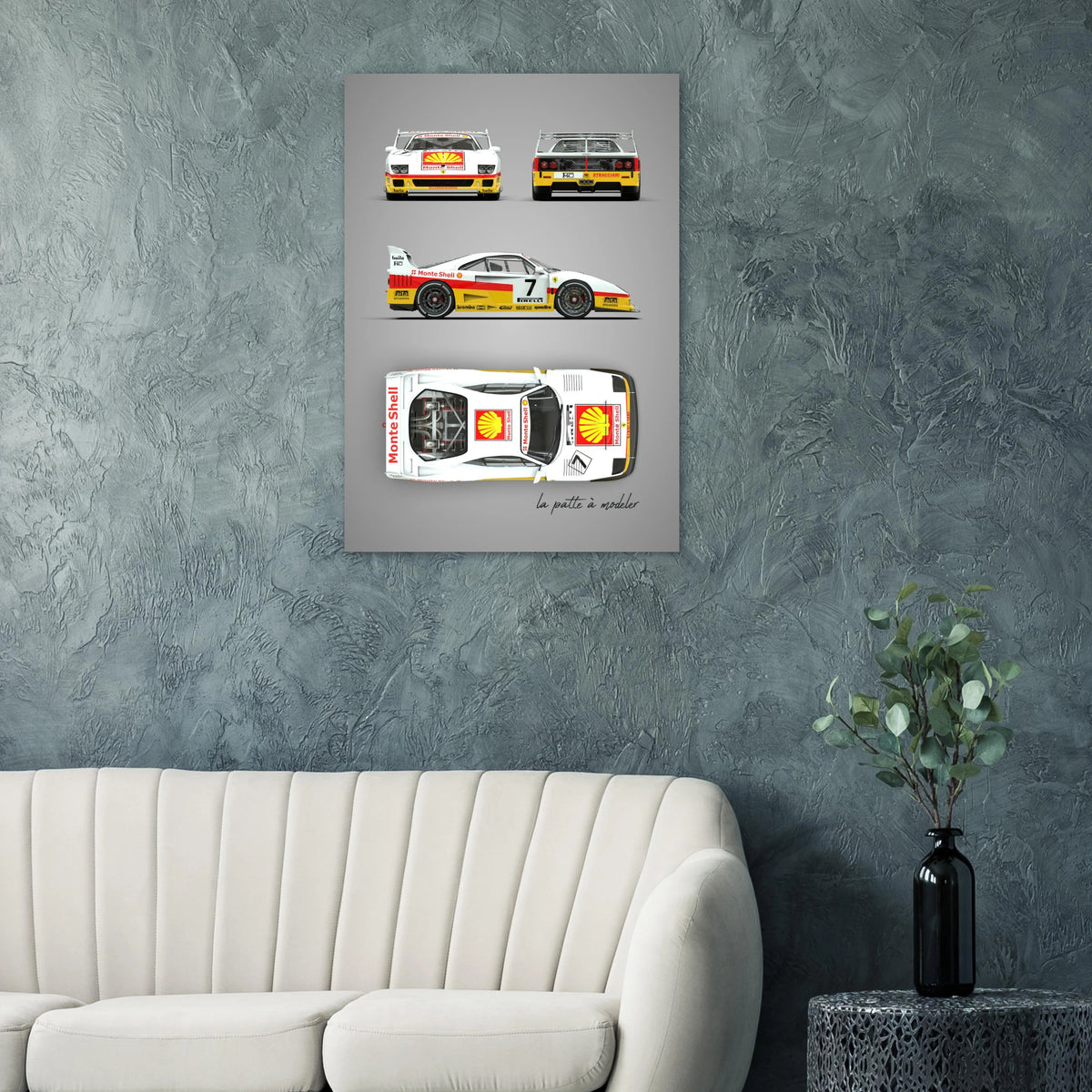 Italian Supercar Aluminum Print - Turbo Performance Art