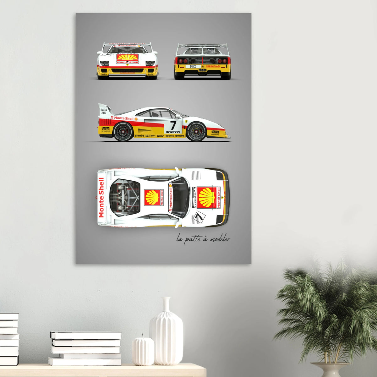 Italian Supercar Aluminum Print - Turbo Performance Art