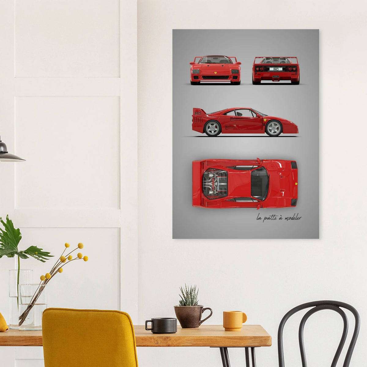 Italian Supercar Aluminum Print - 1980s Performance Legend Art