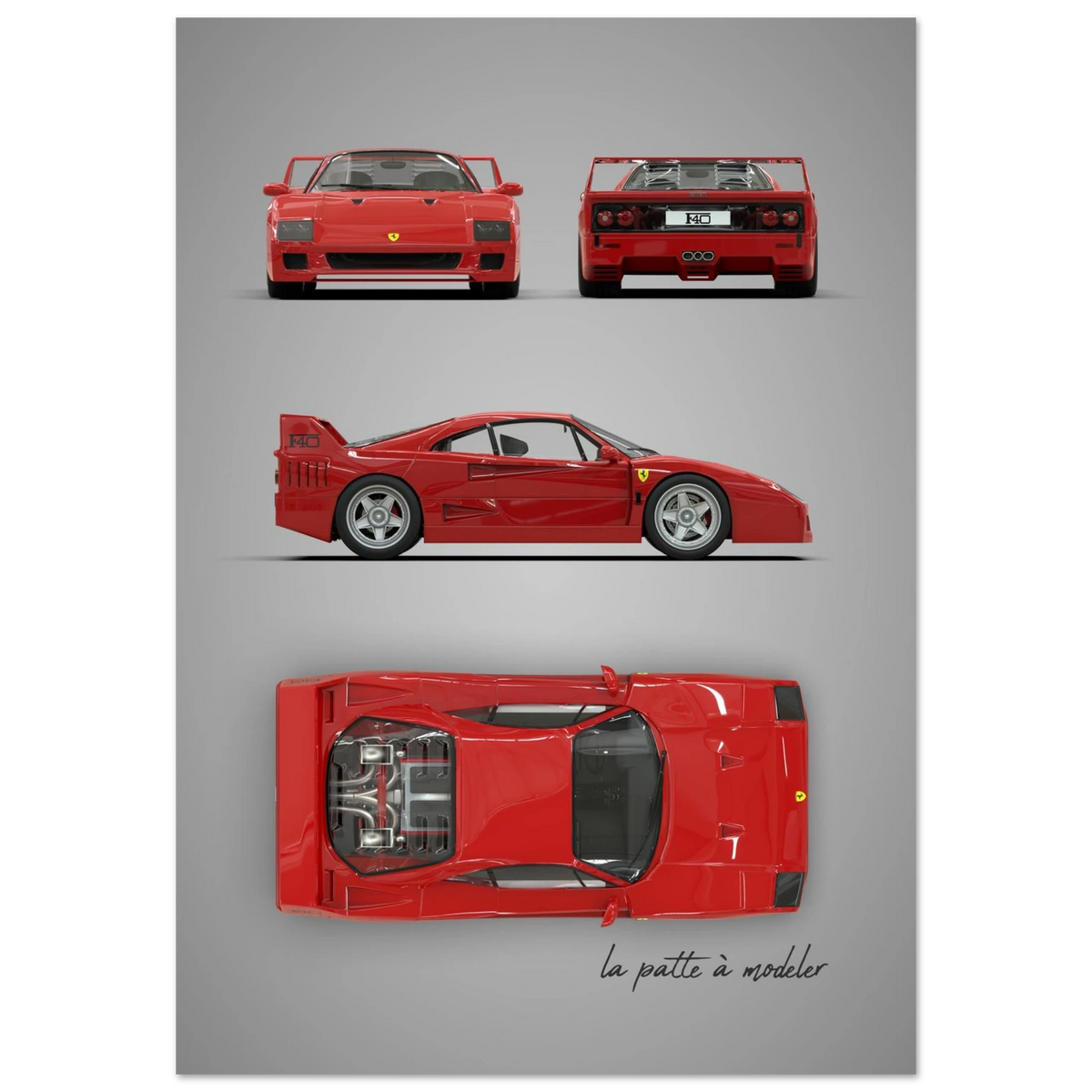 Italian Supercar Aluminum Print - 1980s Performance Legend Art
