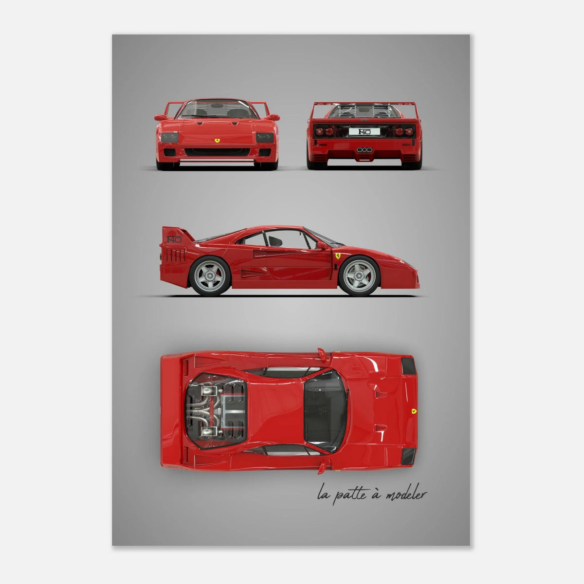 Italian Supercar Aluminum Print - 1980s Performance Legend Art