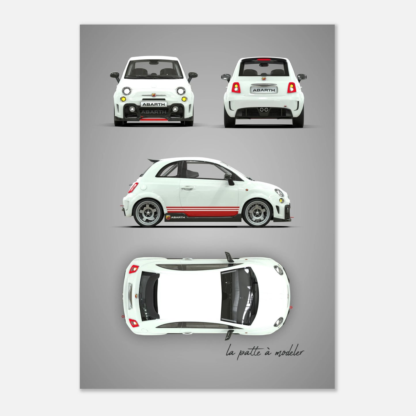 Italian Classic Car Aluminum Print - Vintage Design Art