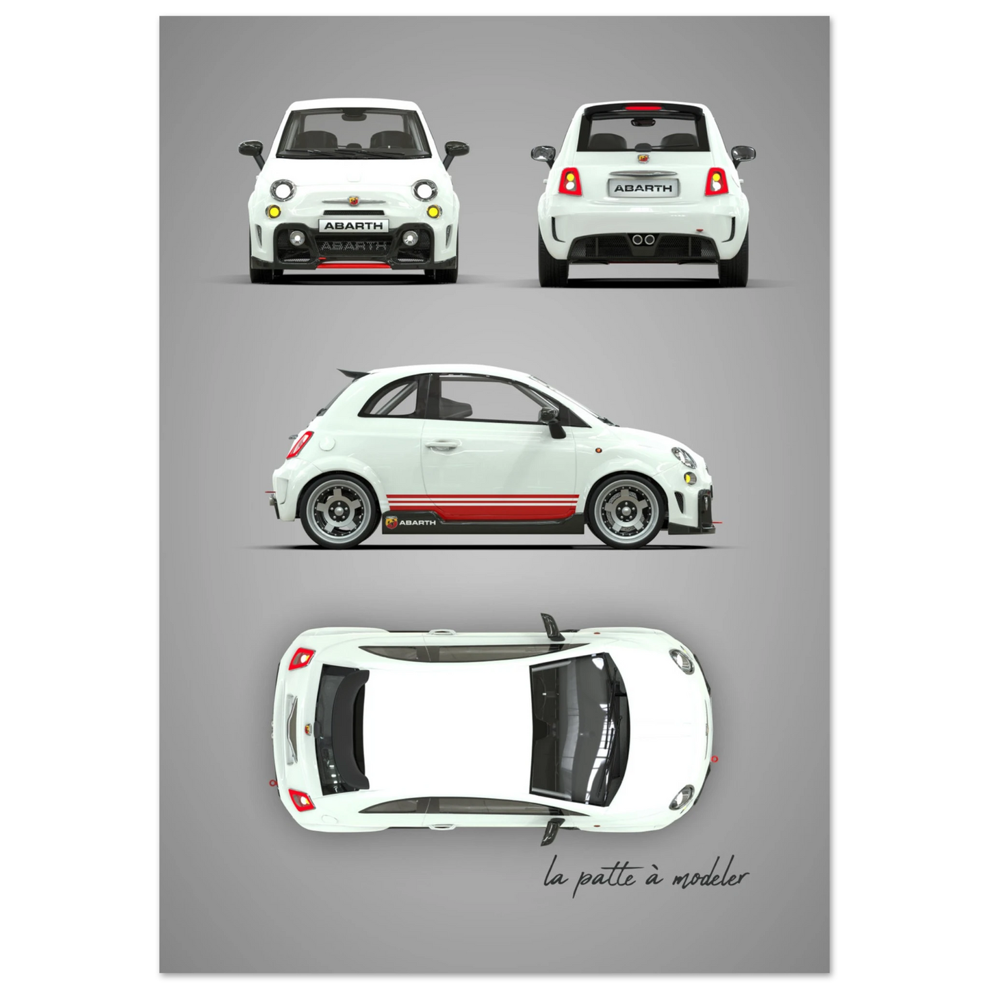 Italian Classic Car Aluminum Print - Vintage Design Art
