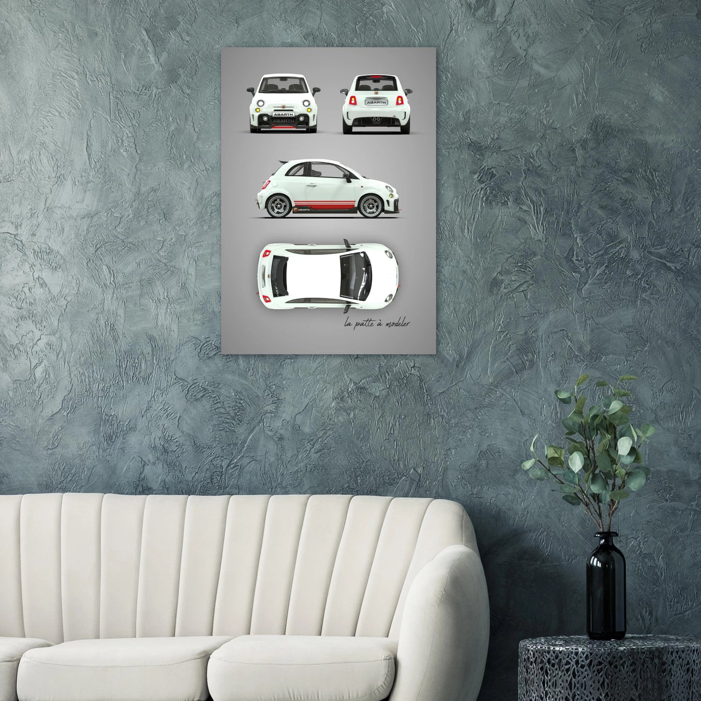 Italian Classic Car Aluminum Print - Vintage Design Art