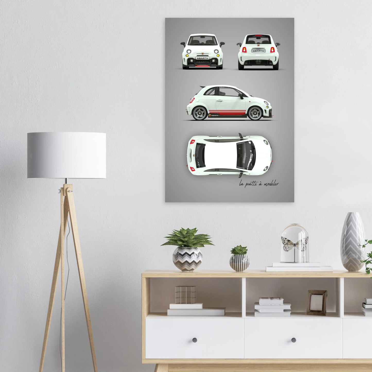 Italian Classic Car Aluminum Print - Vintage Design Art