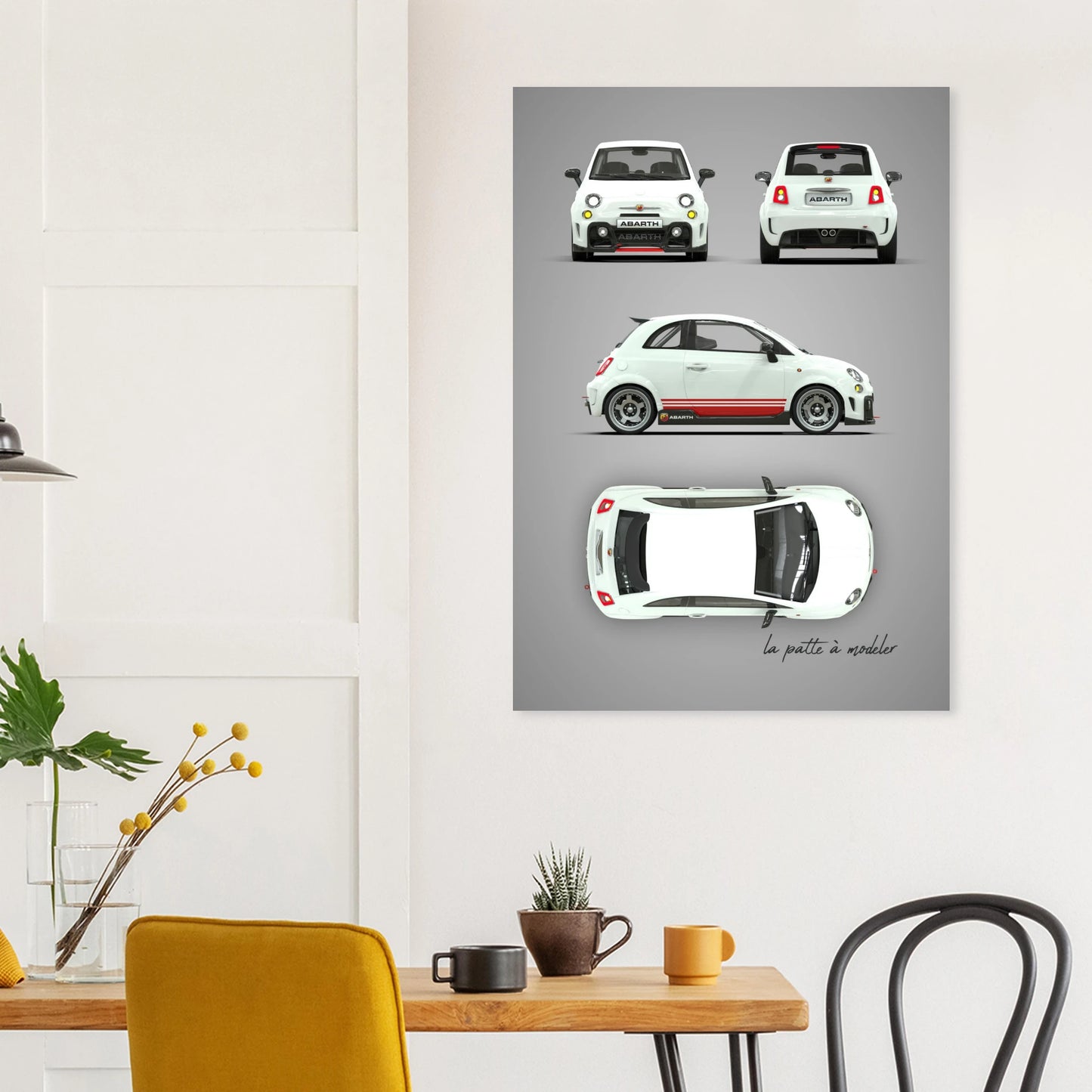 Italian Classic Car Aluminum Print - Vintage Design Art