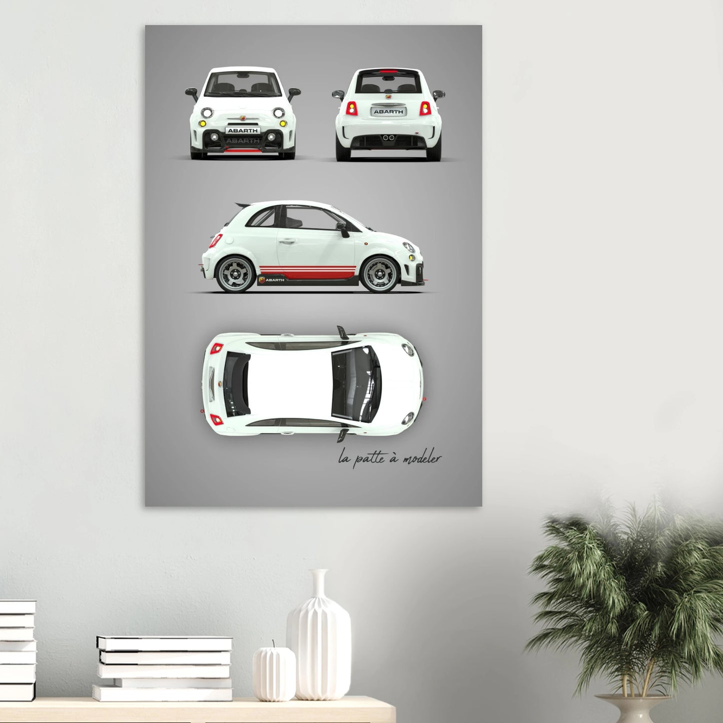 Italian Classic Car Aluminum Print - Vintage Design Art