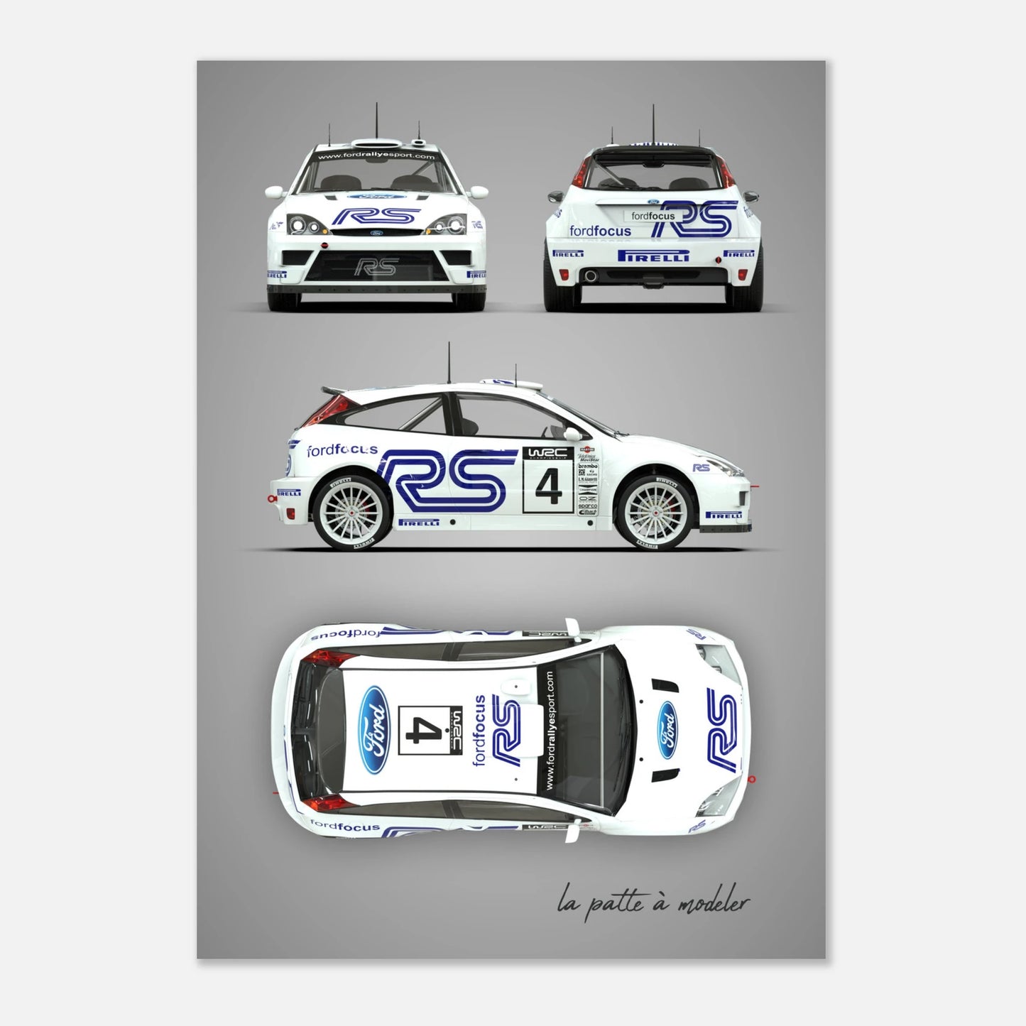 Modern Rally Car Aluminum Print - Championship Motorsport Art
