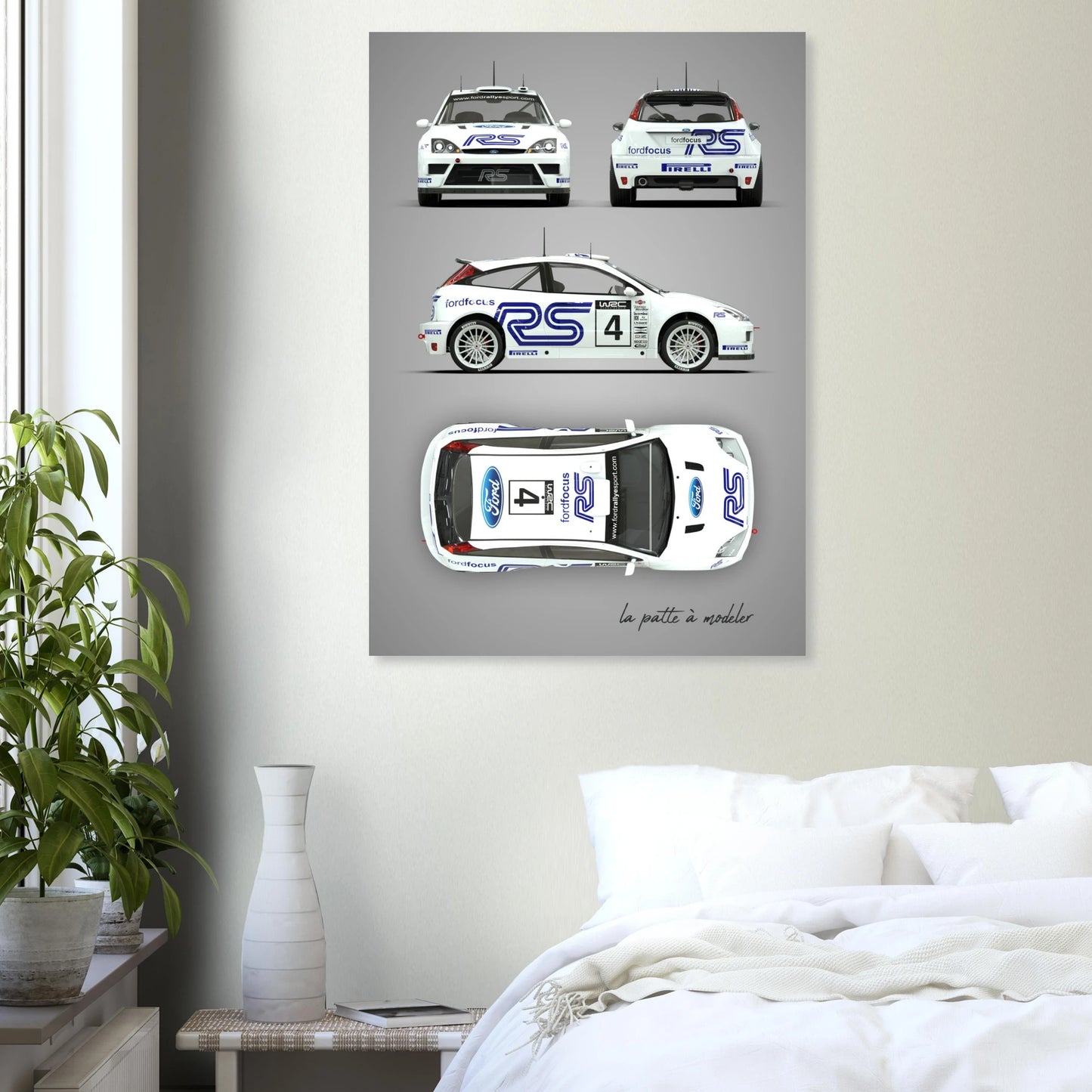 Modern Rally Car Aluminum Print - Championship Motorsport Art