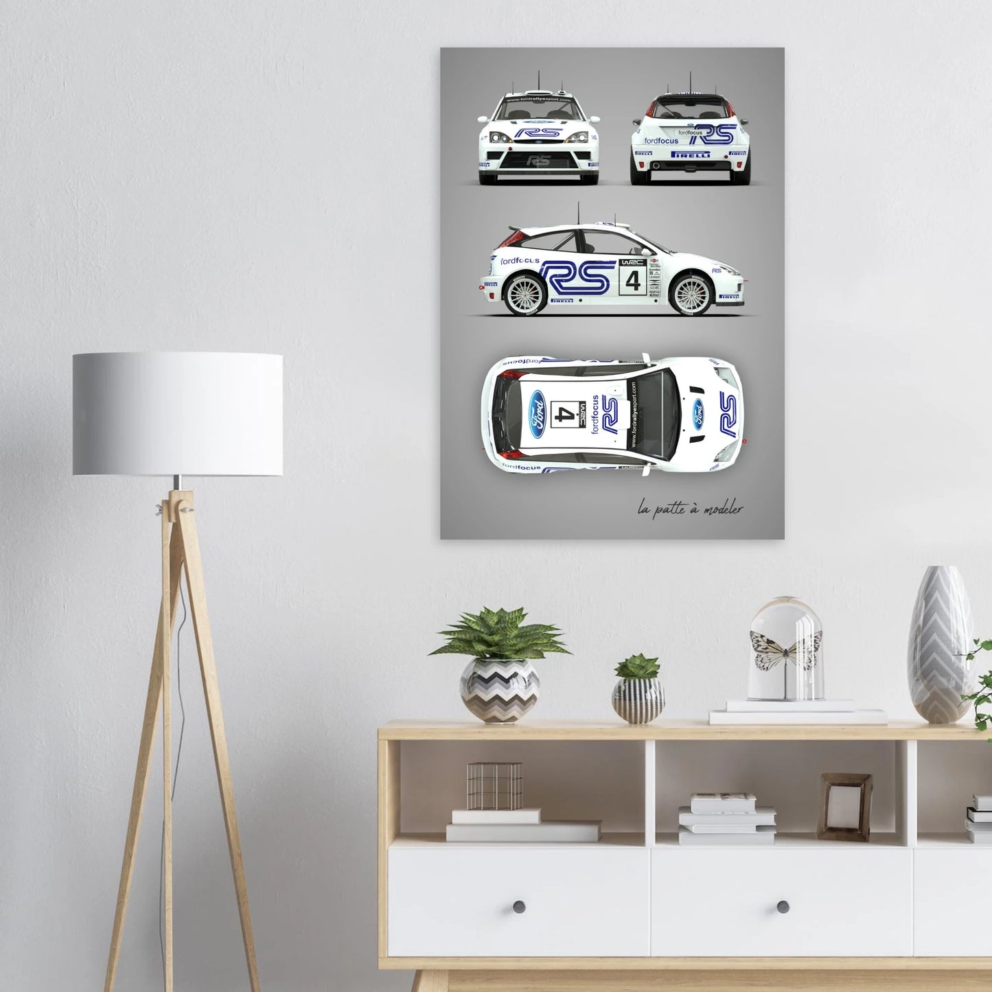 Modern Rally Car Aluminum Print - Championship Motorsport Art