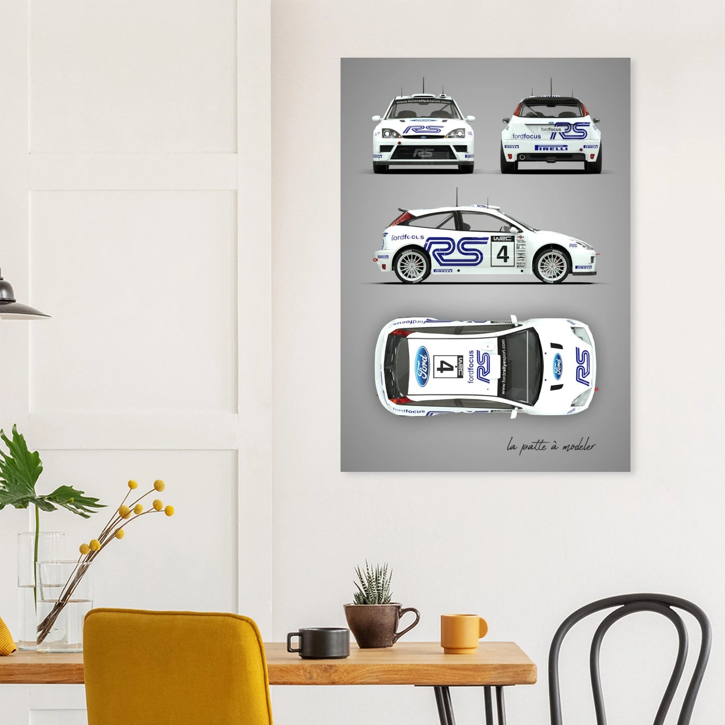 Modern Rally Car Aluminum Print - Championship Motorsport Art