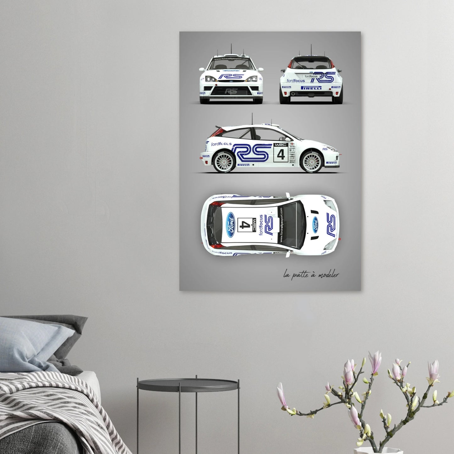 Modern Rally Car Aluminum Print - Championship Motorsport Art