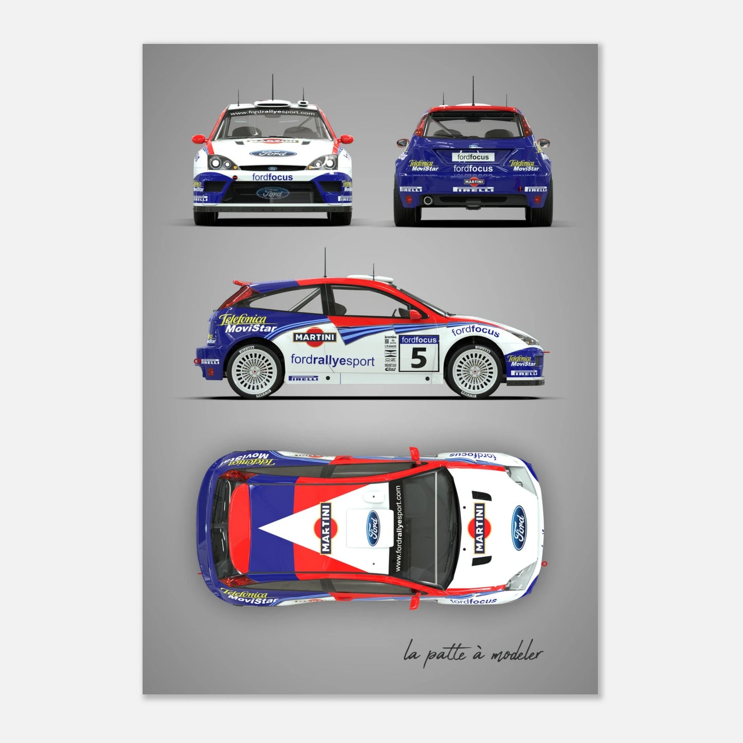 Rally Car Aluminum Print - Modern Championship Art