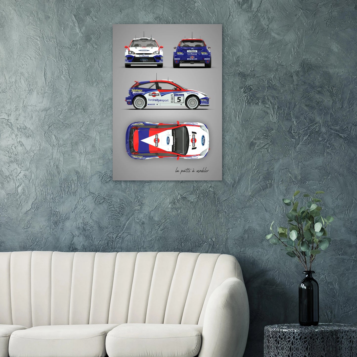 Rally Car Aluminum Print - Modern Championship Art