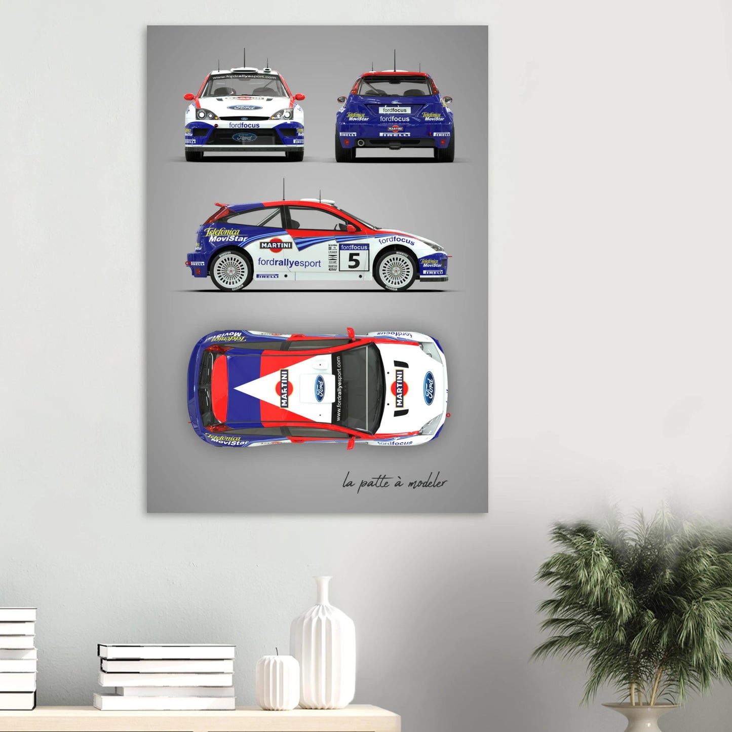 Rally Car Aluminum Print - Modern Championship Art