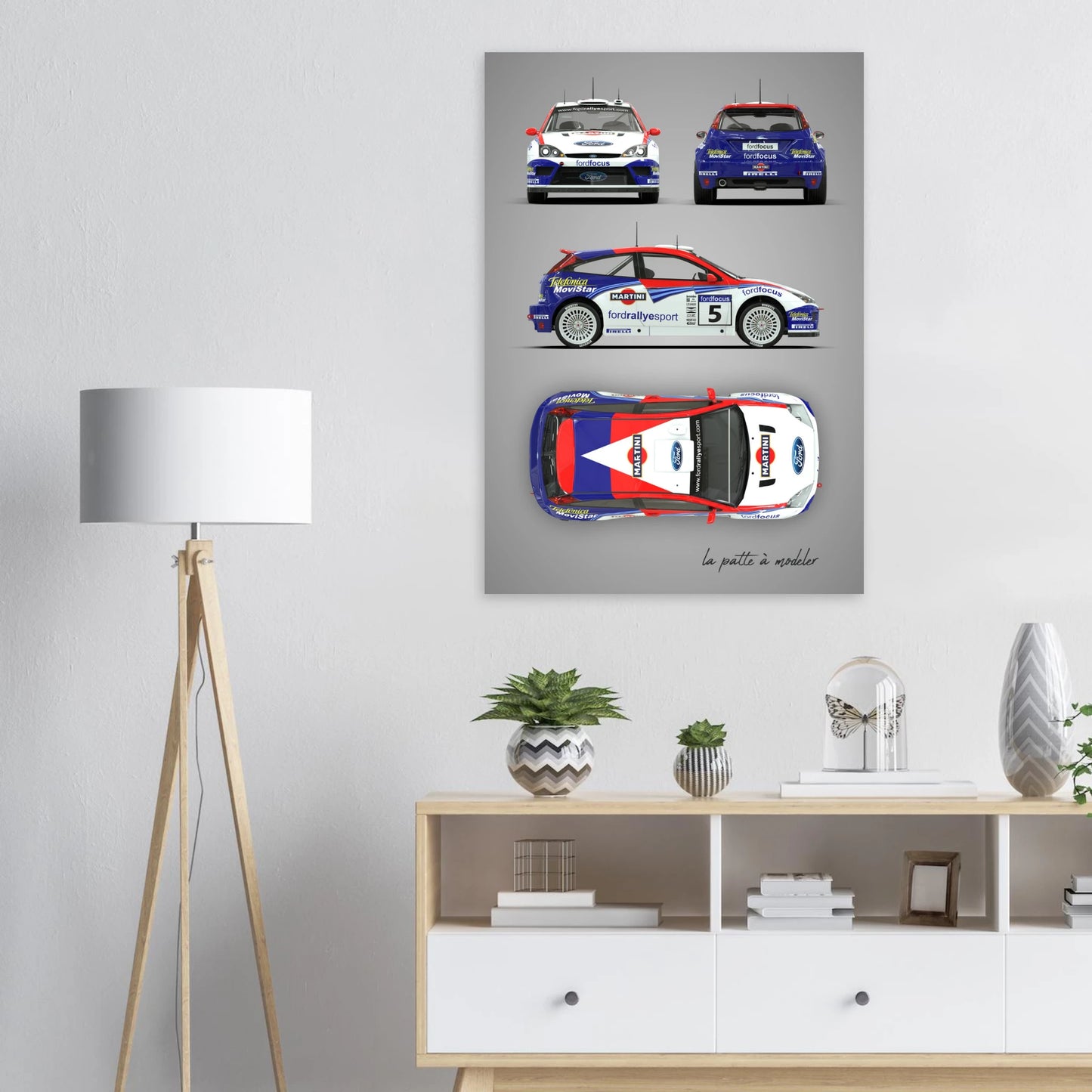 Rally Car Aluminum Print - Modern Championship Art