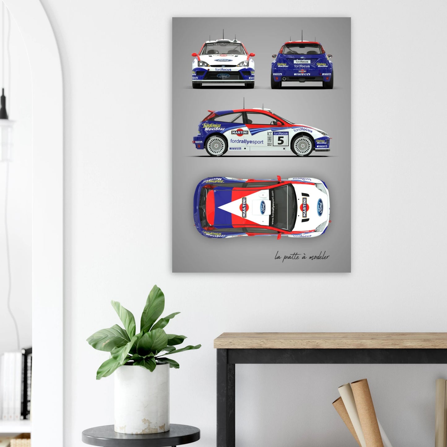 Rally Car Aluminum Print - Modern Championship Art