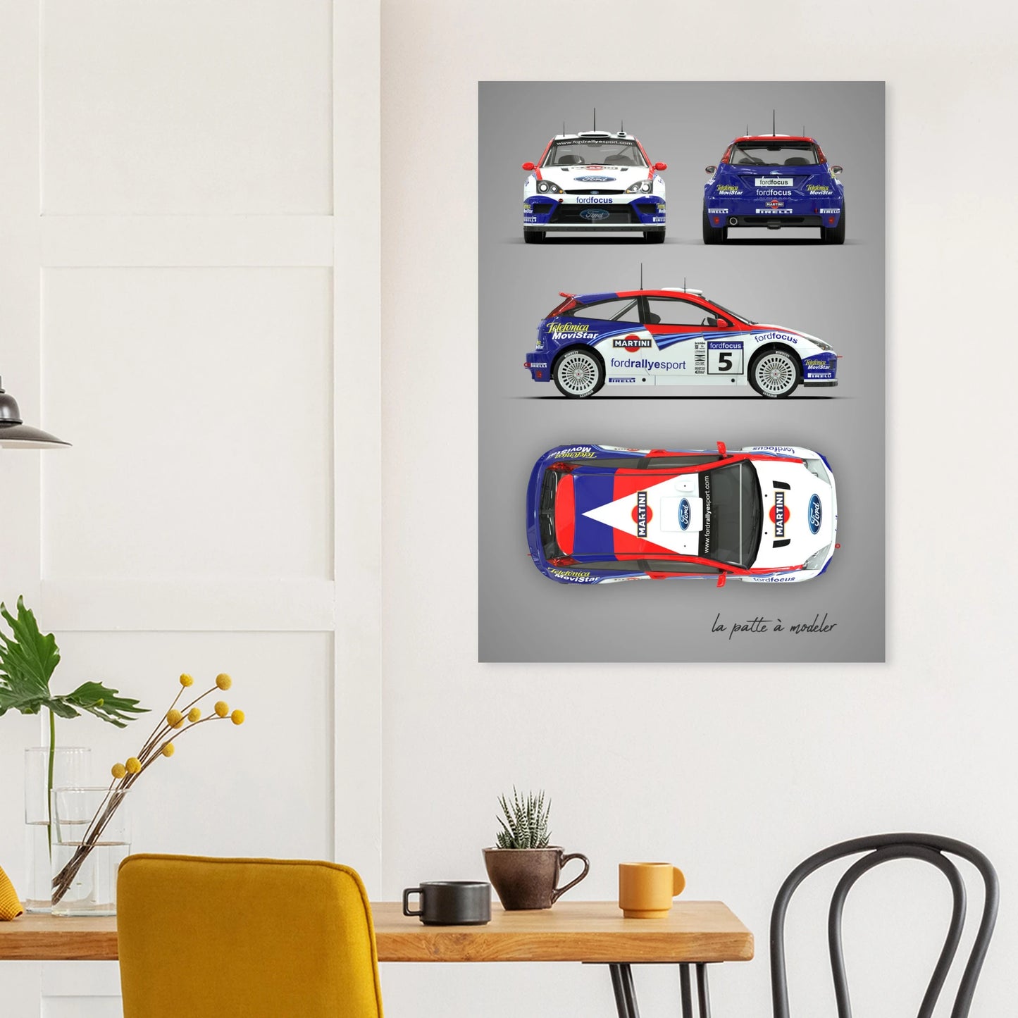 Rally Car Aluminum Print - Modern Championship Art