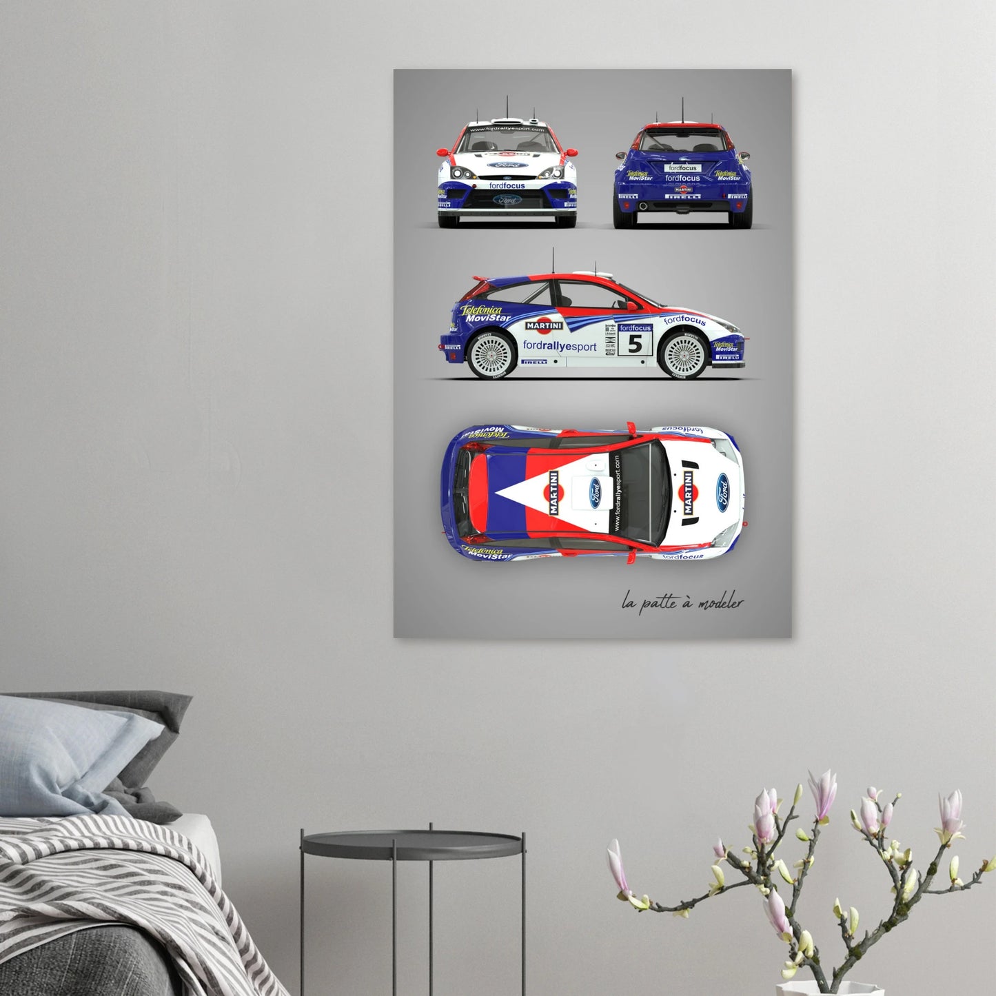 Rally Car Aluminum Print - Modern Championship Art