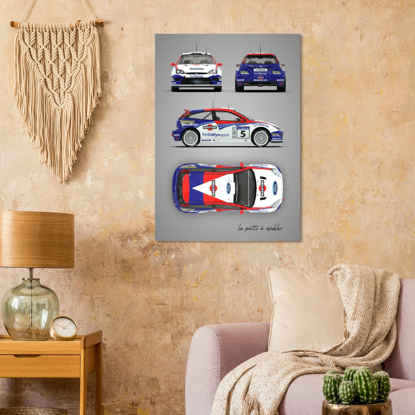 Rally Car Aluminum Print - Modern Championship Art