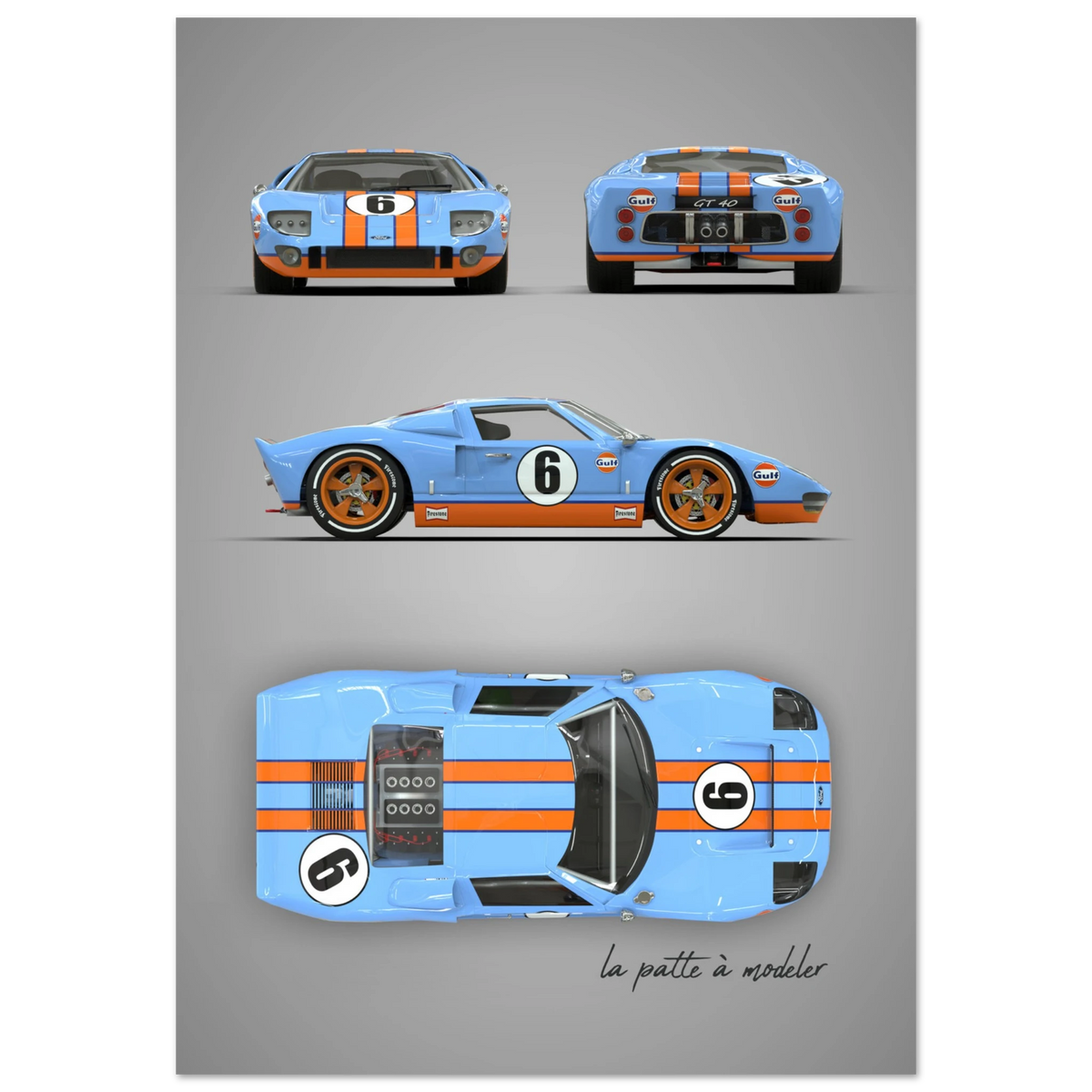 American Sports Car Aluminum Print - Racing Heritage Art