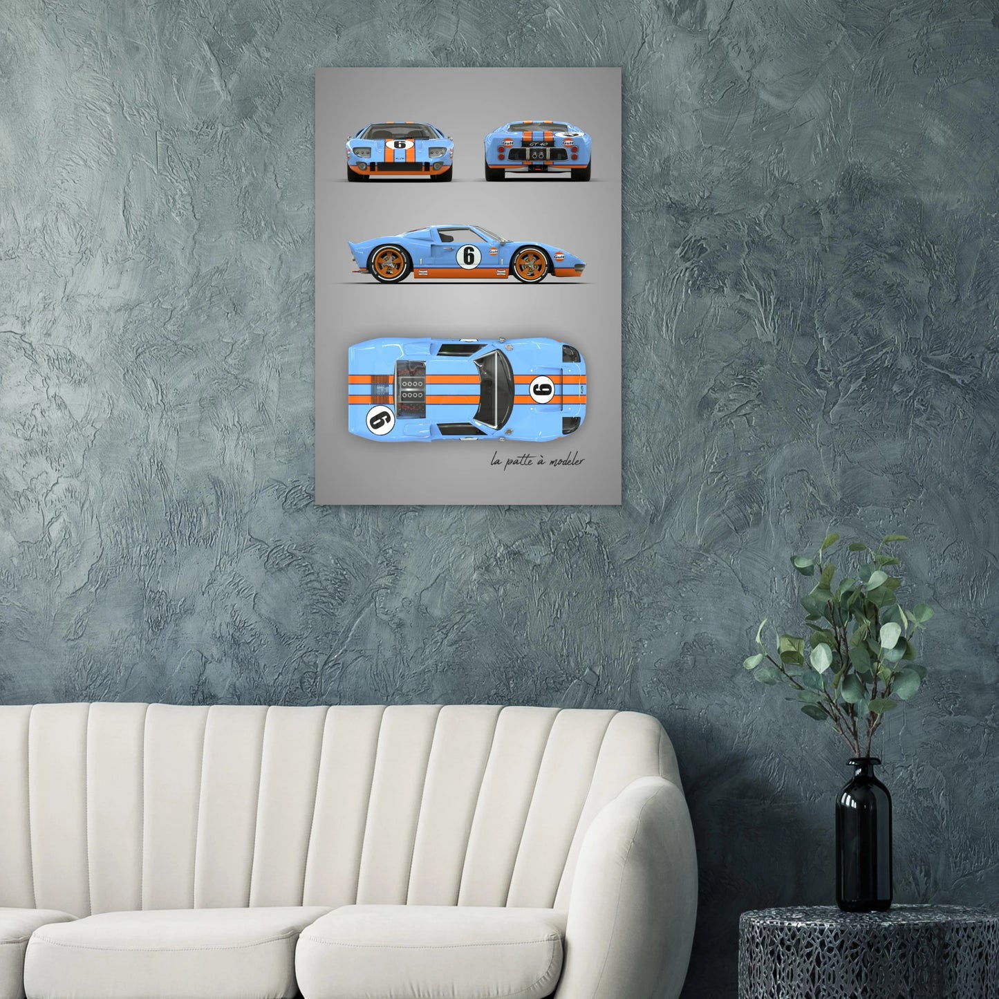 American Sports Car Aluminum Print - Racing Heritage Art