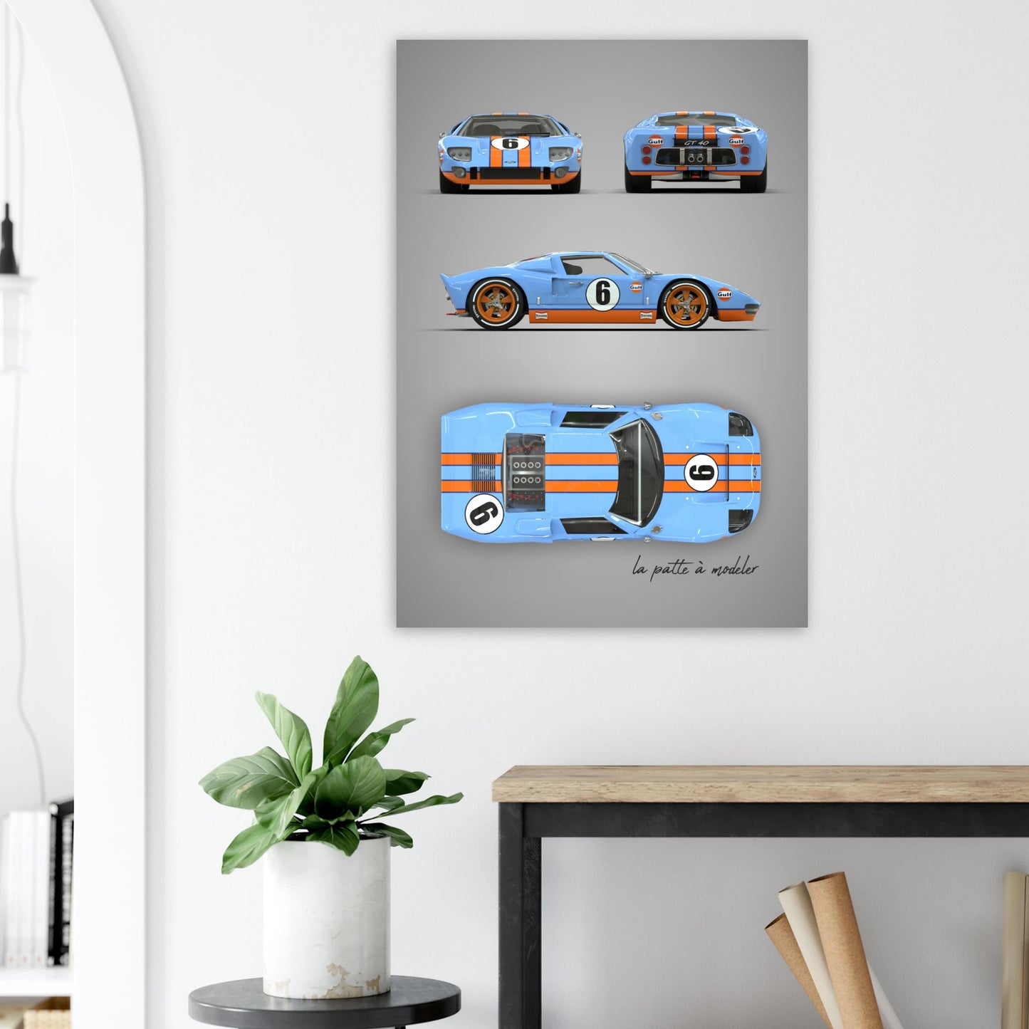 American Sports Car Aluminum Print - Racing Heritage Art