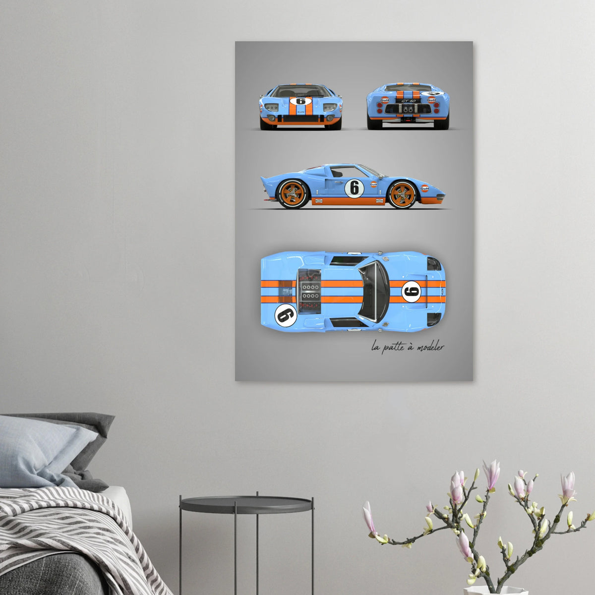 American Sports Car Aluminum Print - Racing Heritage Art