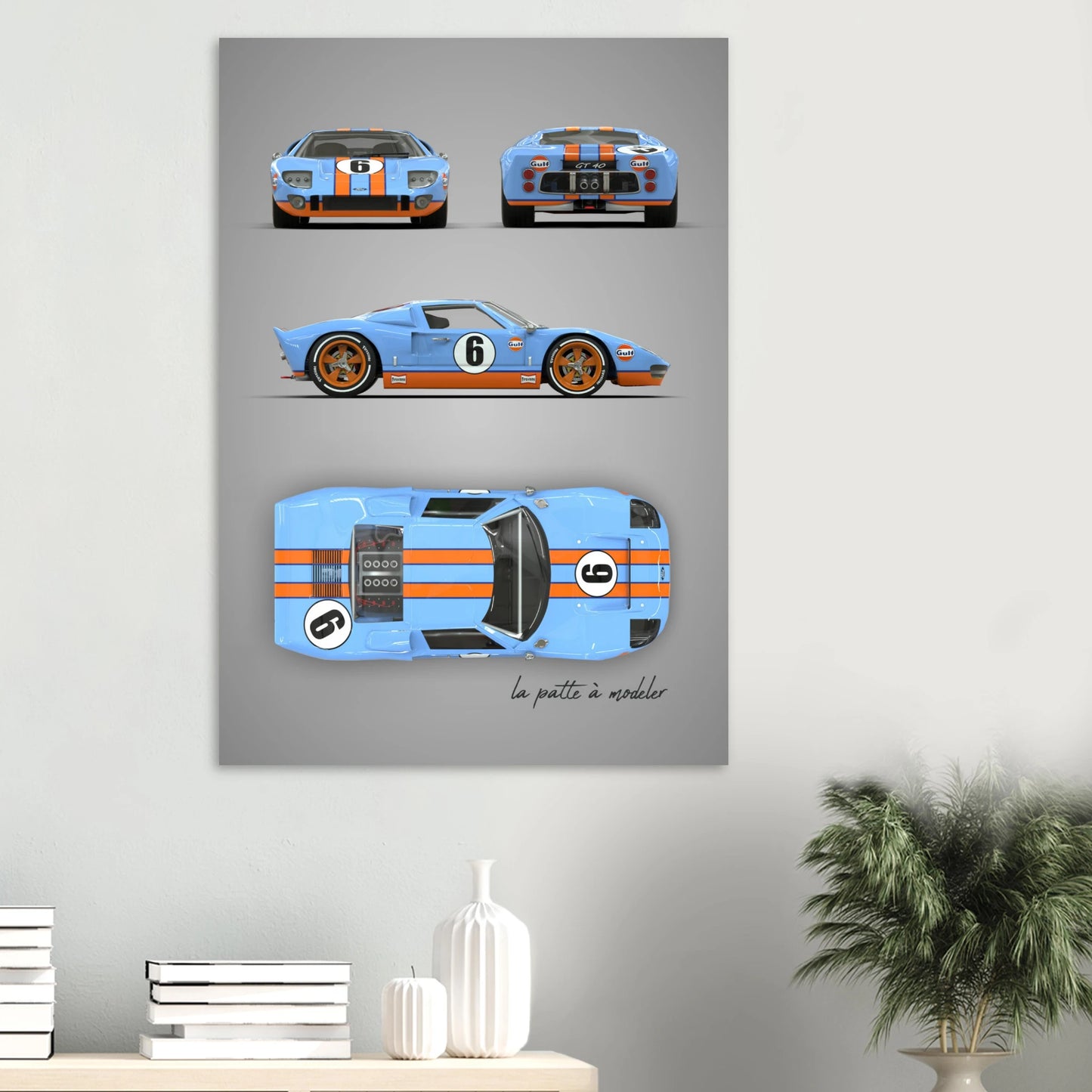 American Sports Car Aluminum Print - Racing Heritage Art