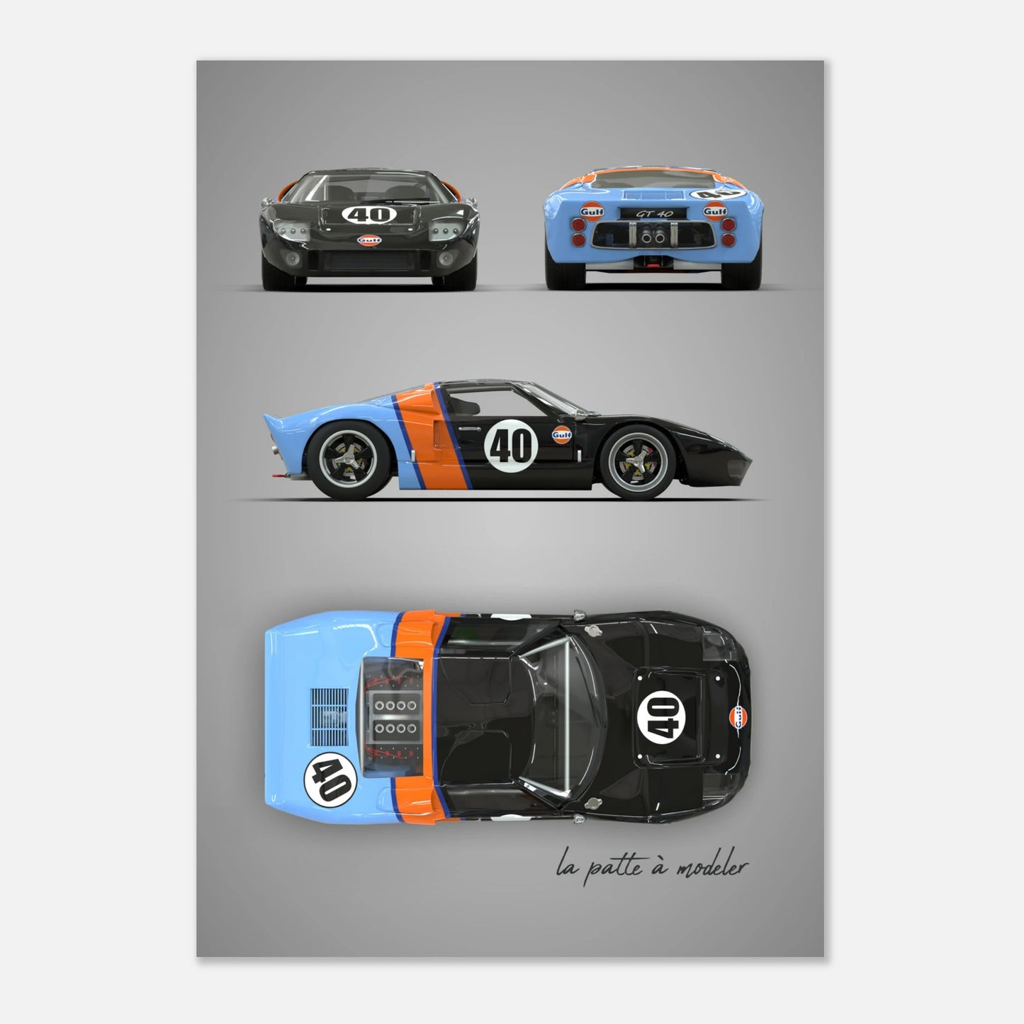 American Sports Car Aluminum Print - Modern Performance Art