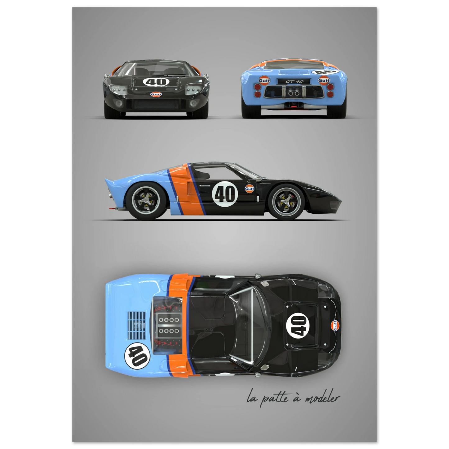 American Sports Car Aluminum Print - Modern Performance Art