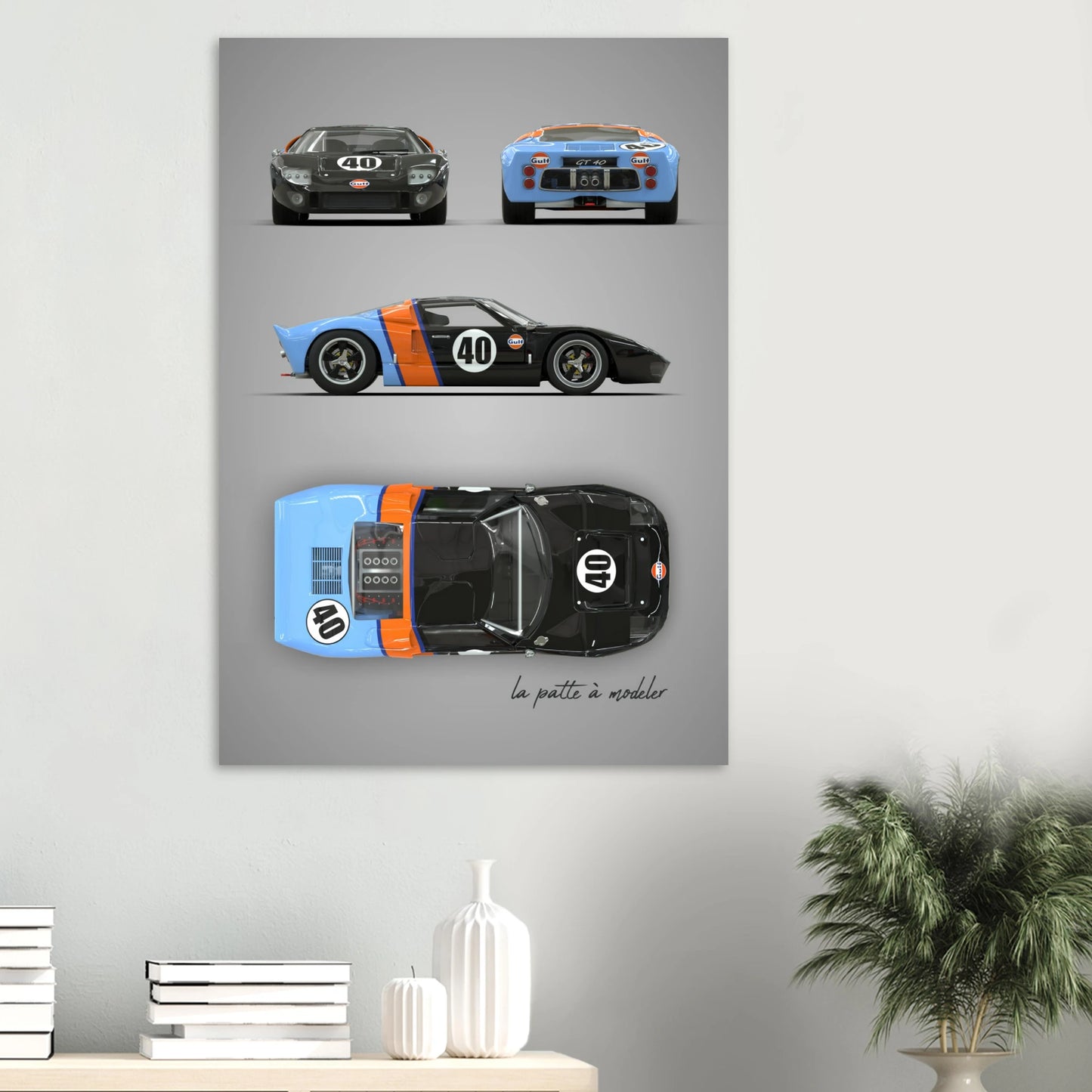American Sports Car Aluminum Print - Modern Performance Art