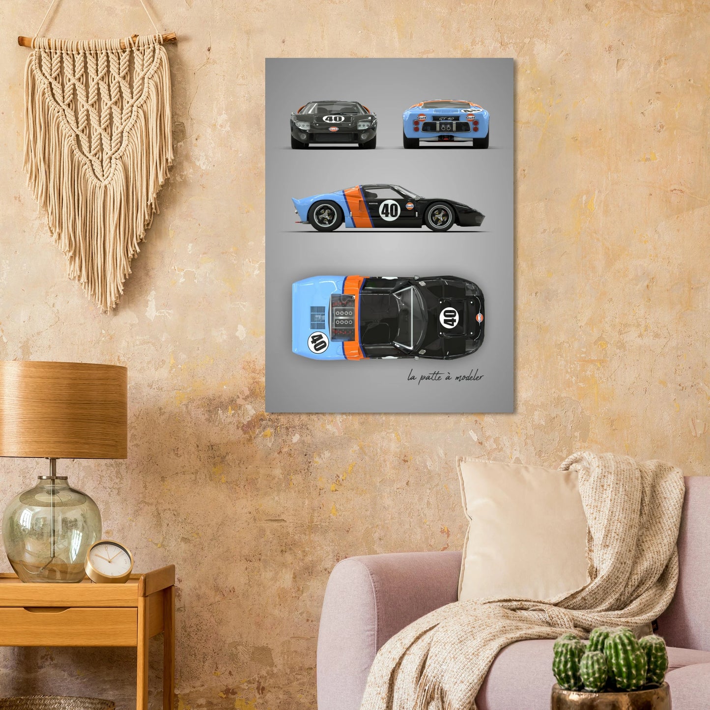 American Sports Car Aluminum Print - Modern Performance Art