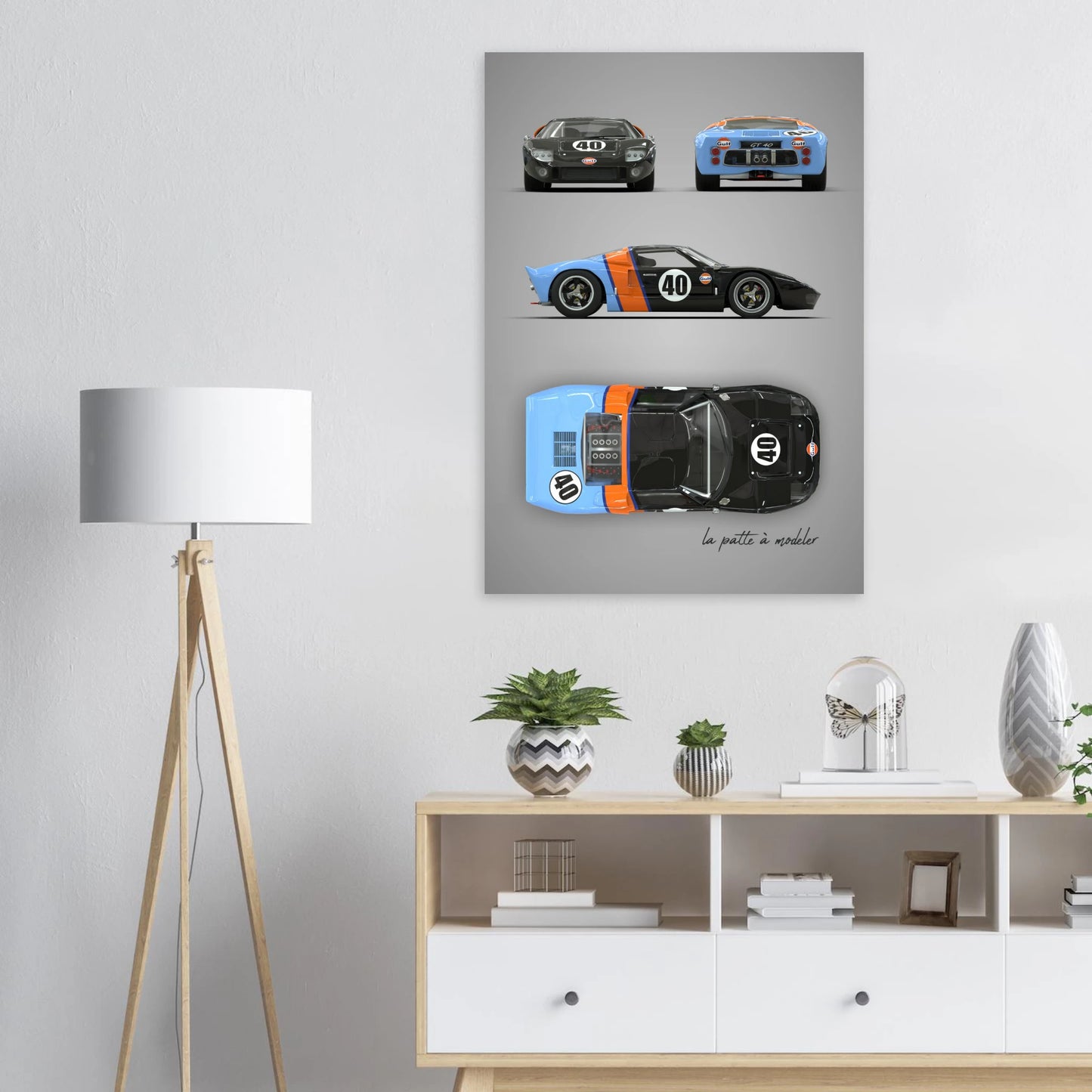 American Sports Car Aluminum Print - Modern Performance Art