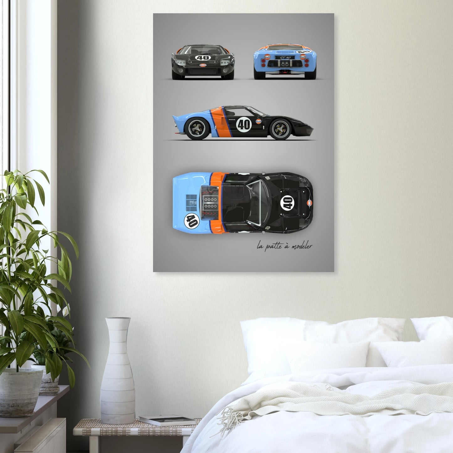 American Sports Car Aluminum Print - Modern Performance Art