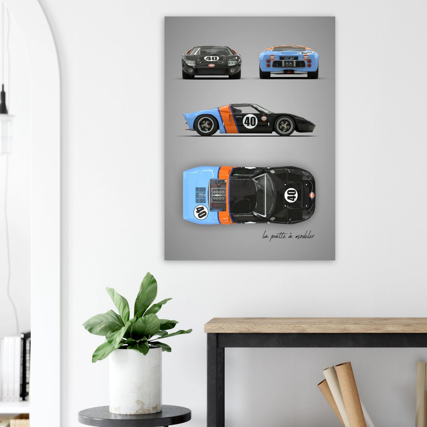American Sports Car Aluminum Print - Modern Performance Art