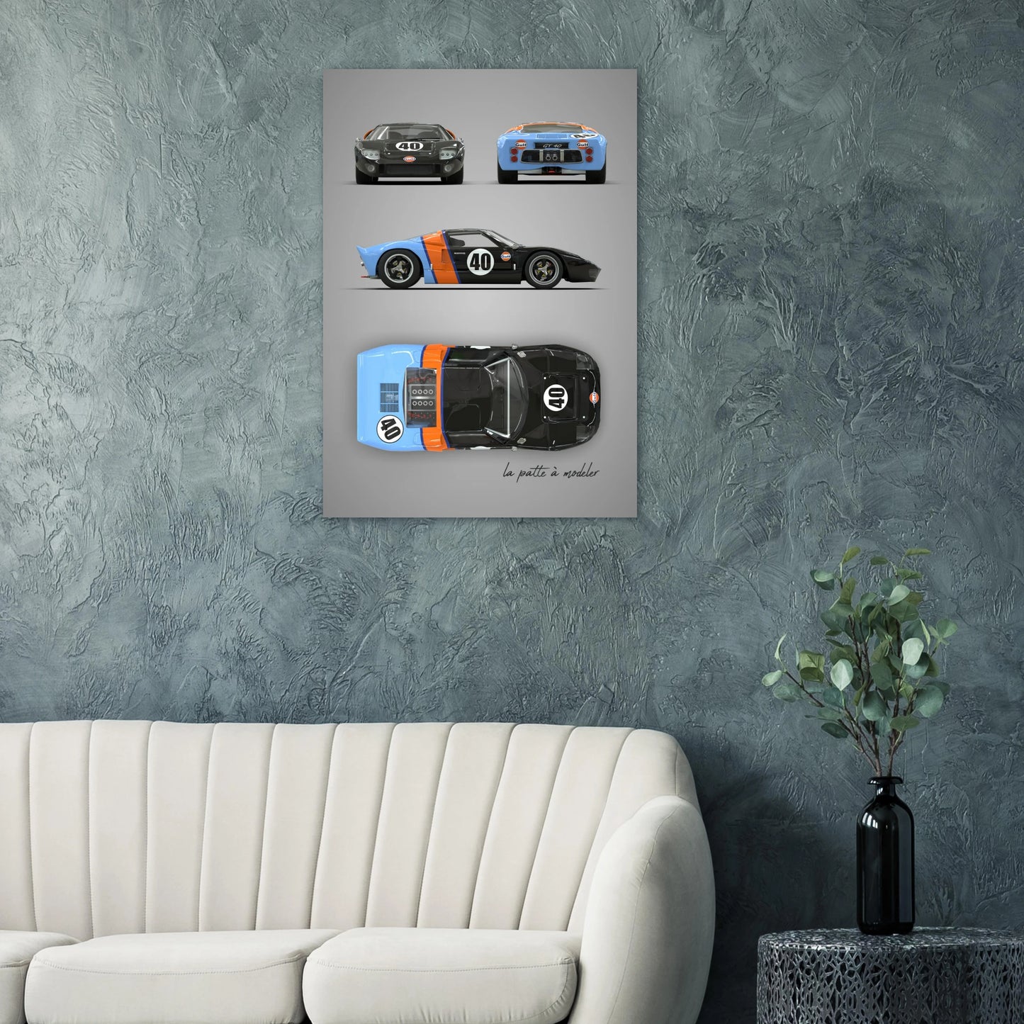 American Sports Car Aluminum Print - Modern Performance Art