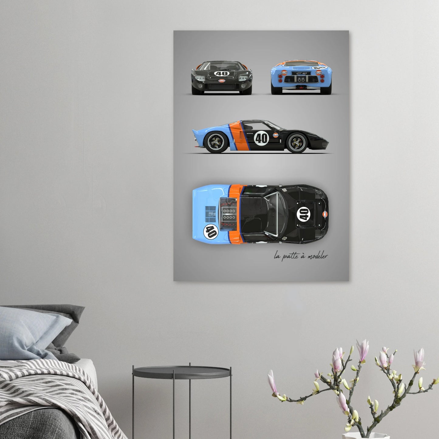American Sports Car Aluminum Print - Modern Performance Art