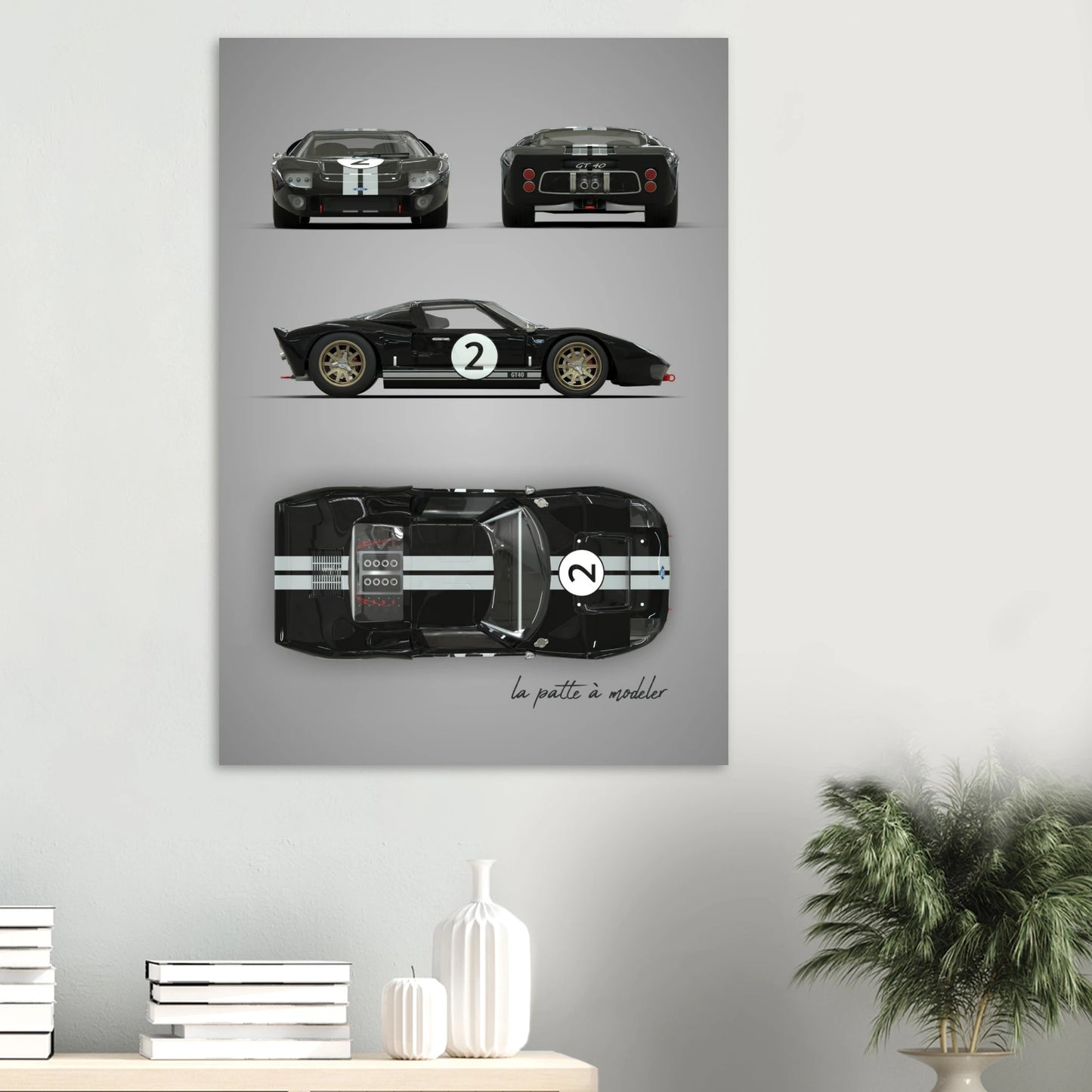 American Sports Car Aluminum Print - Modern Performance Art