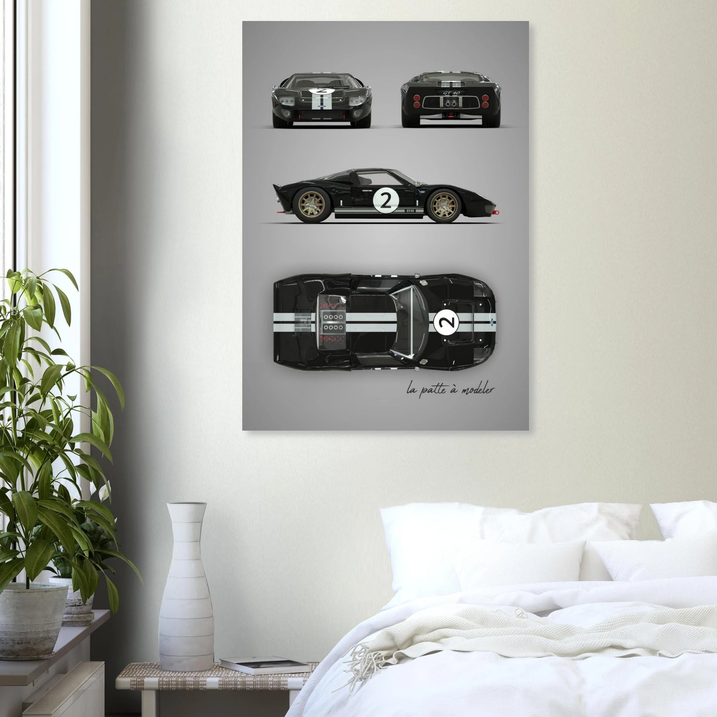 American Sports Car Aluminum Print - Modern Performance Art