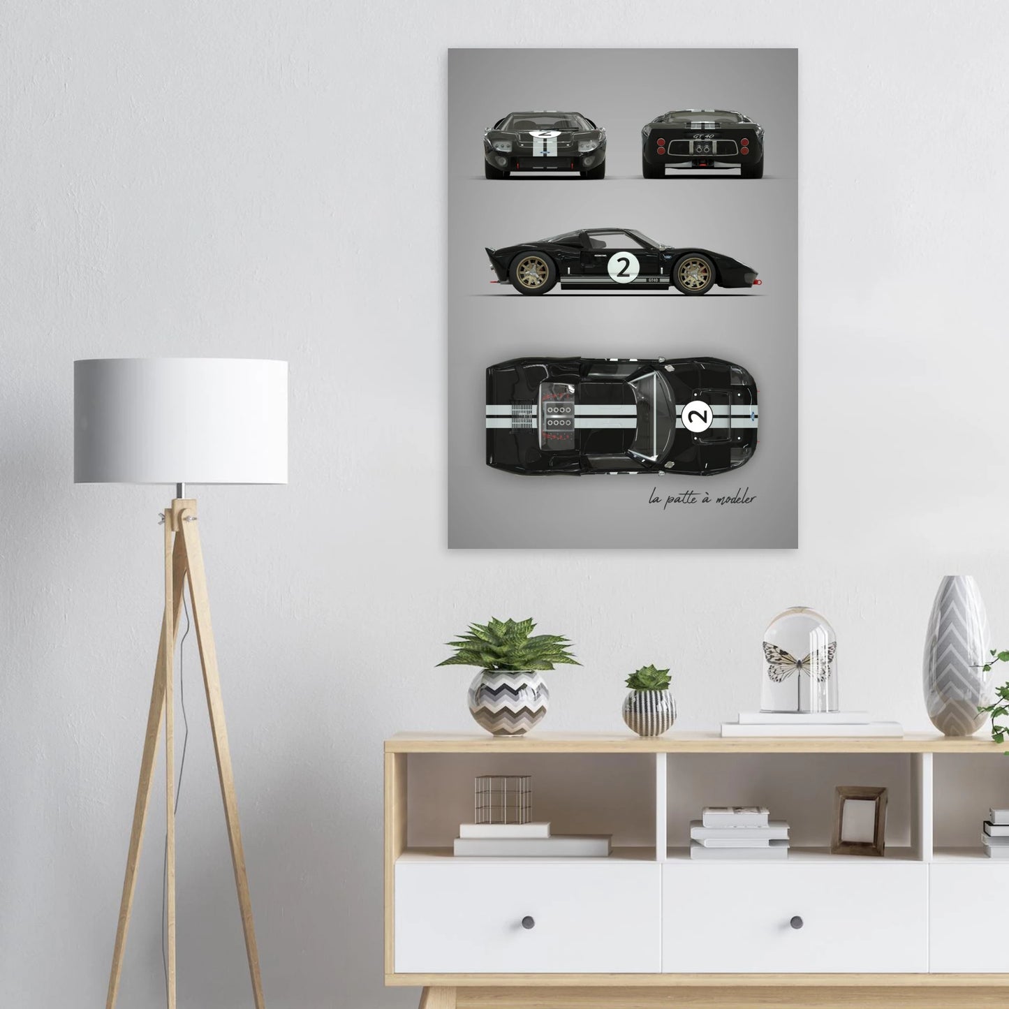 American Sports Car Aluminum Print - Modern Performance Art