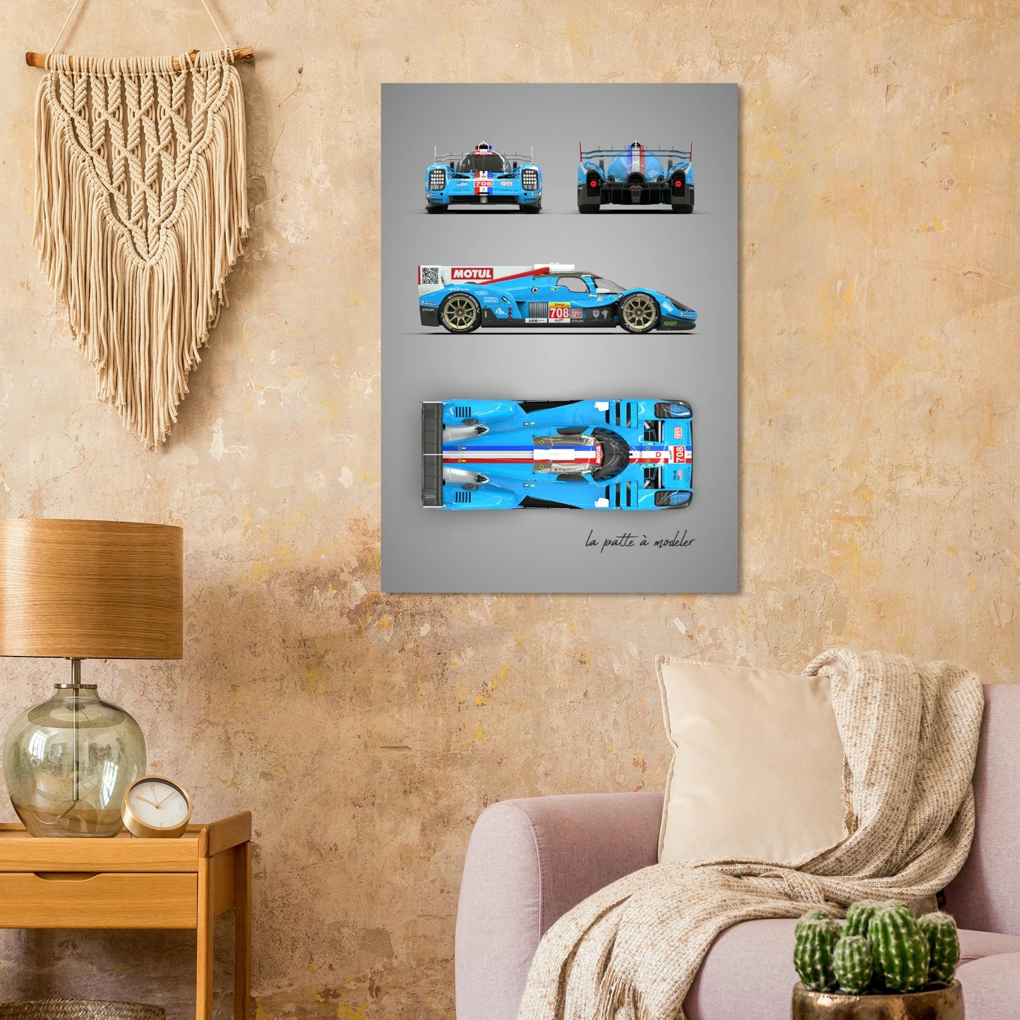 American Sports Racer Aluminum Print - Vintage Racing Art