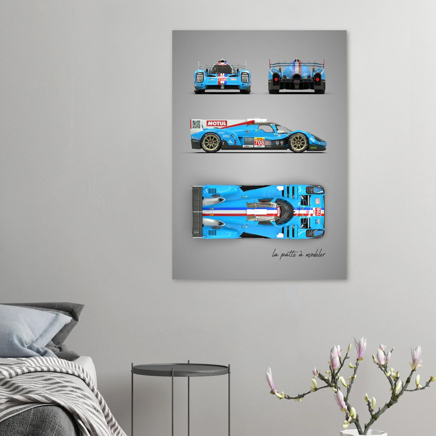 American Sports Racer Aluminum Print - Vintage Racing Art