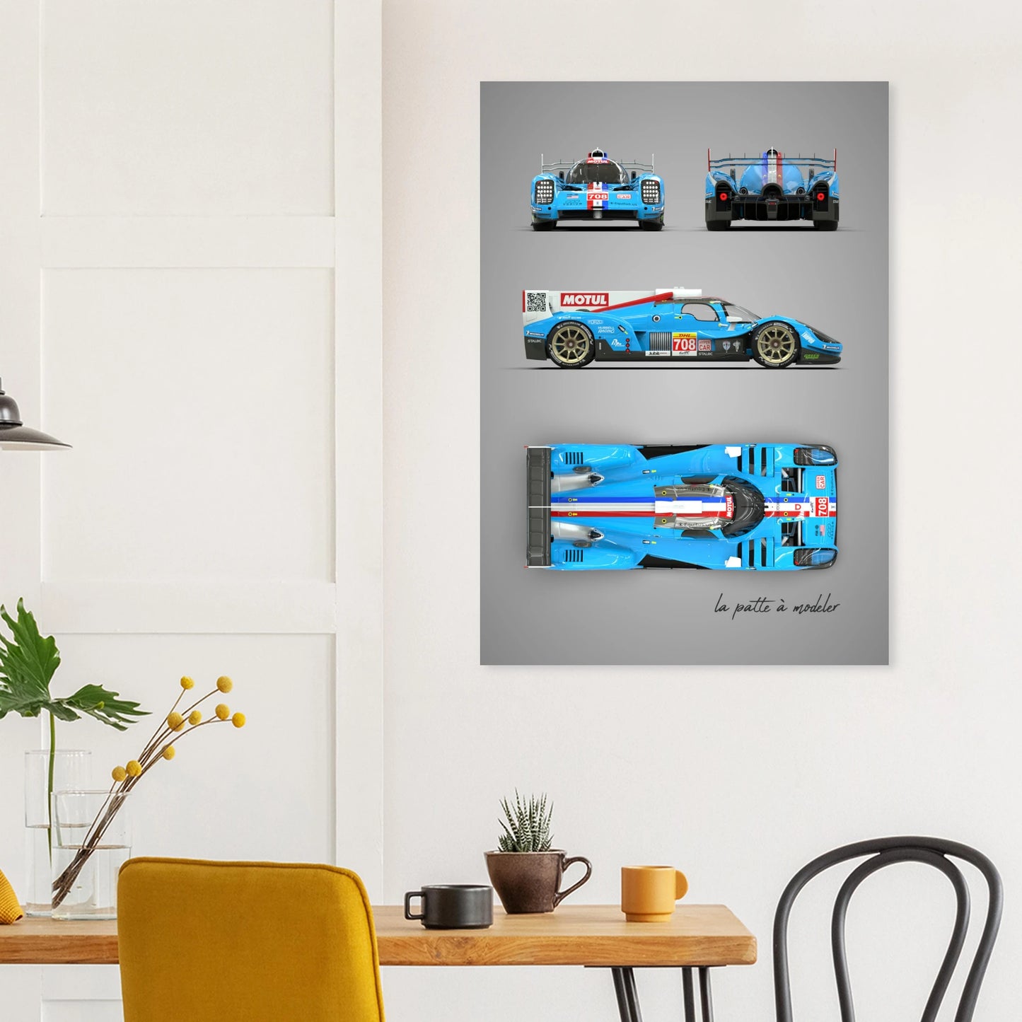 American Sports Racer Aluminum Print - Vintage Racing Art